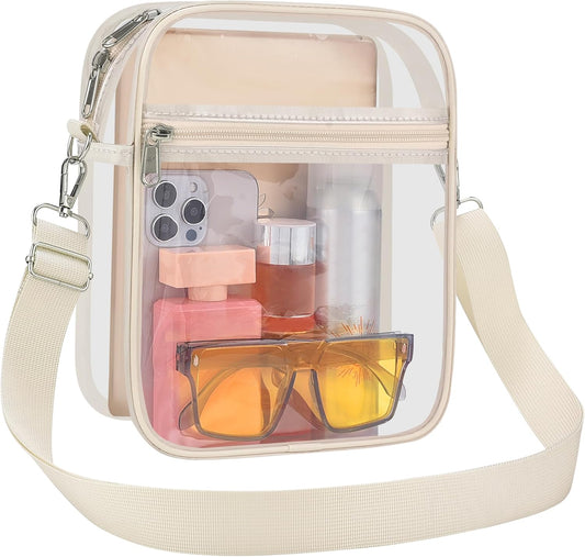 USPECLARE Clear Purse Stadium Transparent Messenger Bag Stadium Approved for Men and Women Clear CrossBody Bag