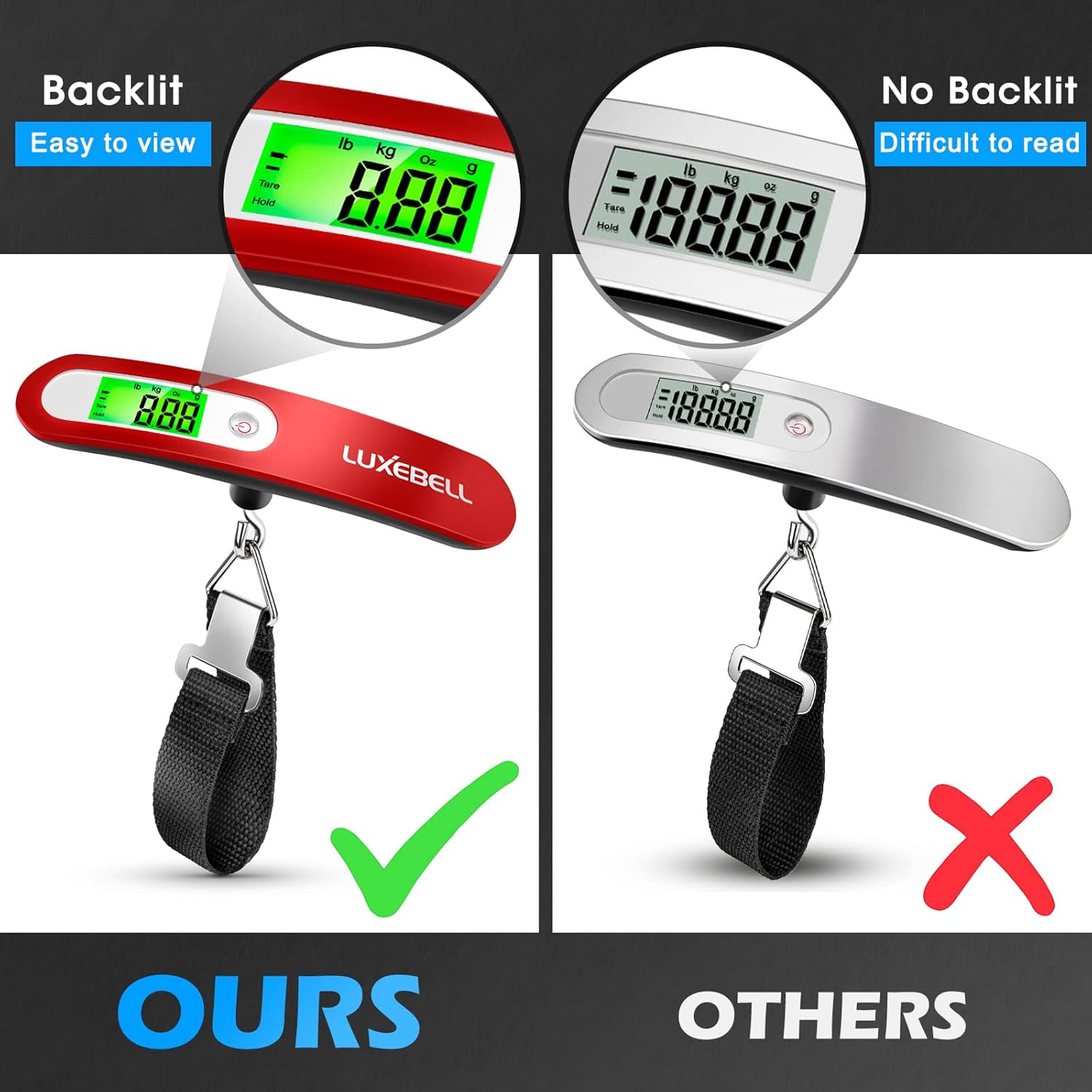 Digital Luggage Scale Vacation Travel Essentials Accessories Gifts for Traveler Portable Suitcase