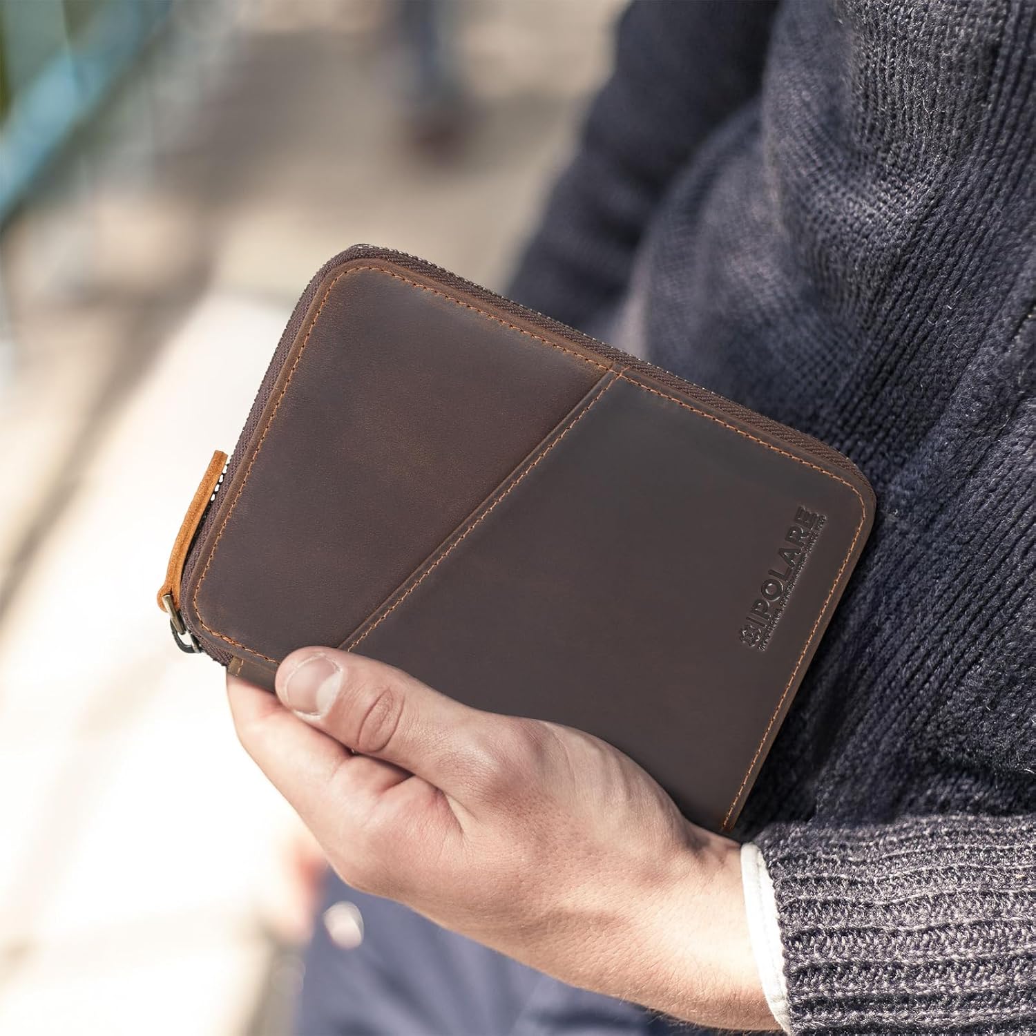 Polare Full Grain Leather Travel Passport Wallet RFID Blocking Passport Holder Soft Bifold Cover