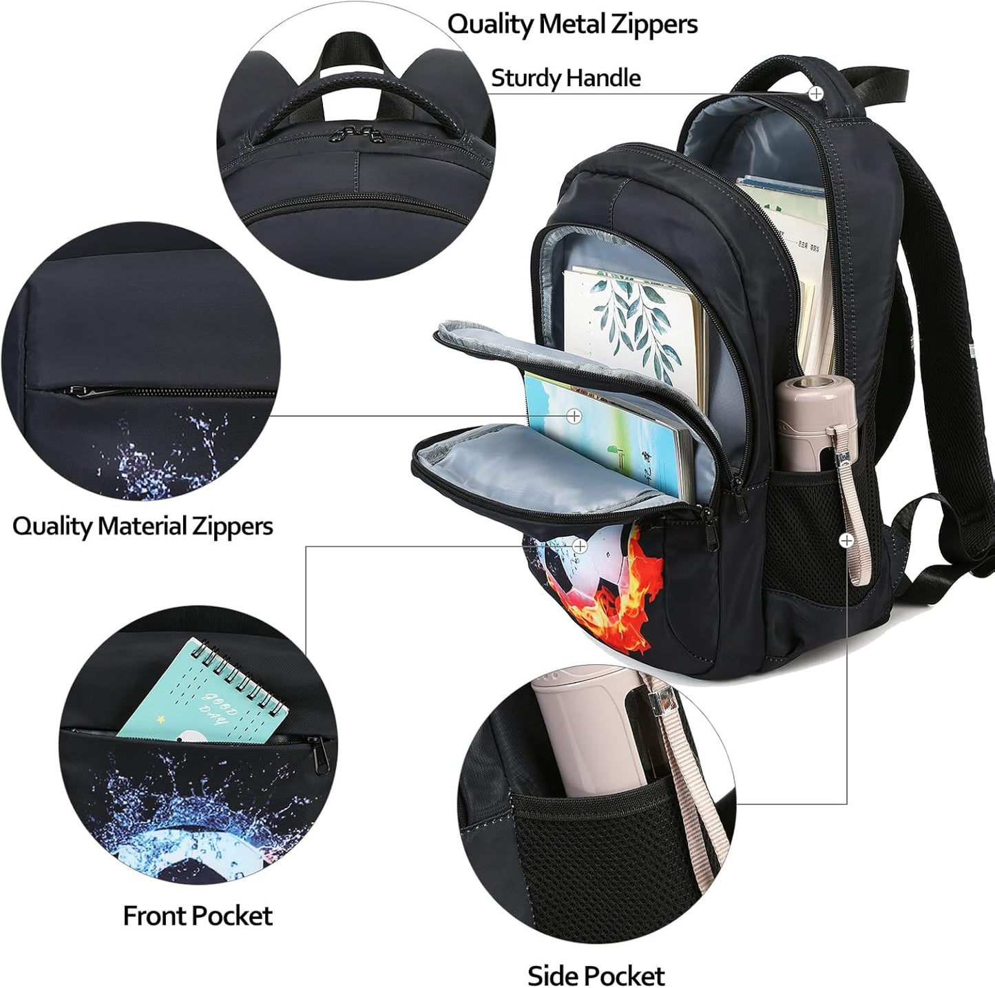 LEDAOU School Backpack for Boys Girls Kids Bookbag Elementary Primary Middle School Bag Travel Back