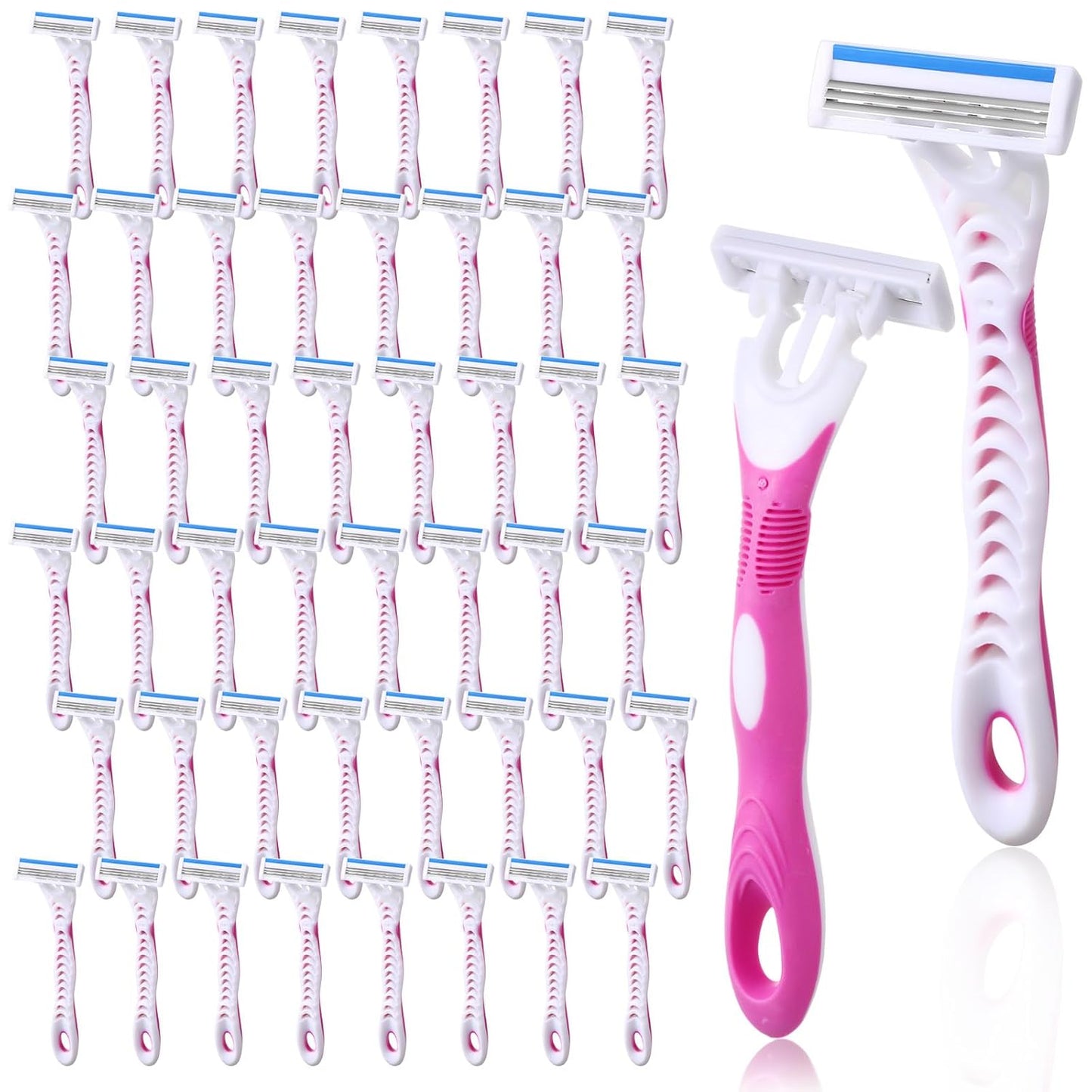 48 Count Women's Disposable Razors Blades Bulk 3 Blade Razors for Women Disposable Head Razor Sensitive Skin Razor Comfortable Shave for Bathing Hotel Travel