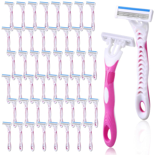 48 Count Women's Disposable Razors Blades Bulk 3 Blade Razors for Women Disposable Head Razor Sensitive Skin Razor Comfortable Shave for Bathing Hotel Travel