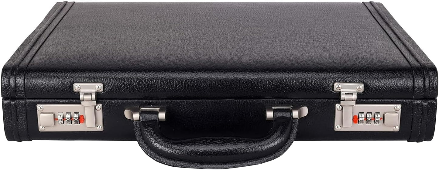 Full Grain Leather Briefcase Attache Case For Unisex Size L17xW3xH12 Inches Briefcase Bag