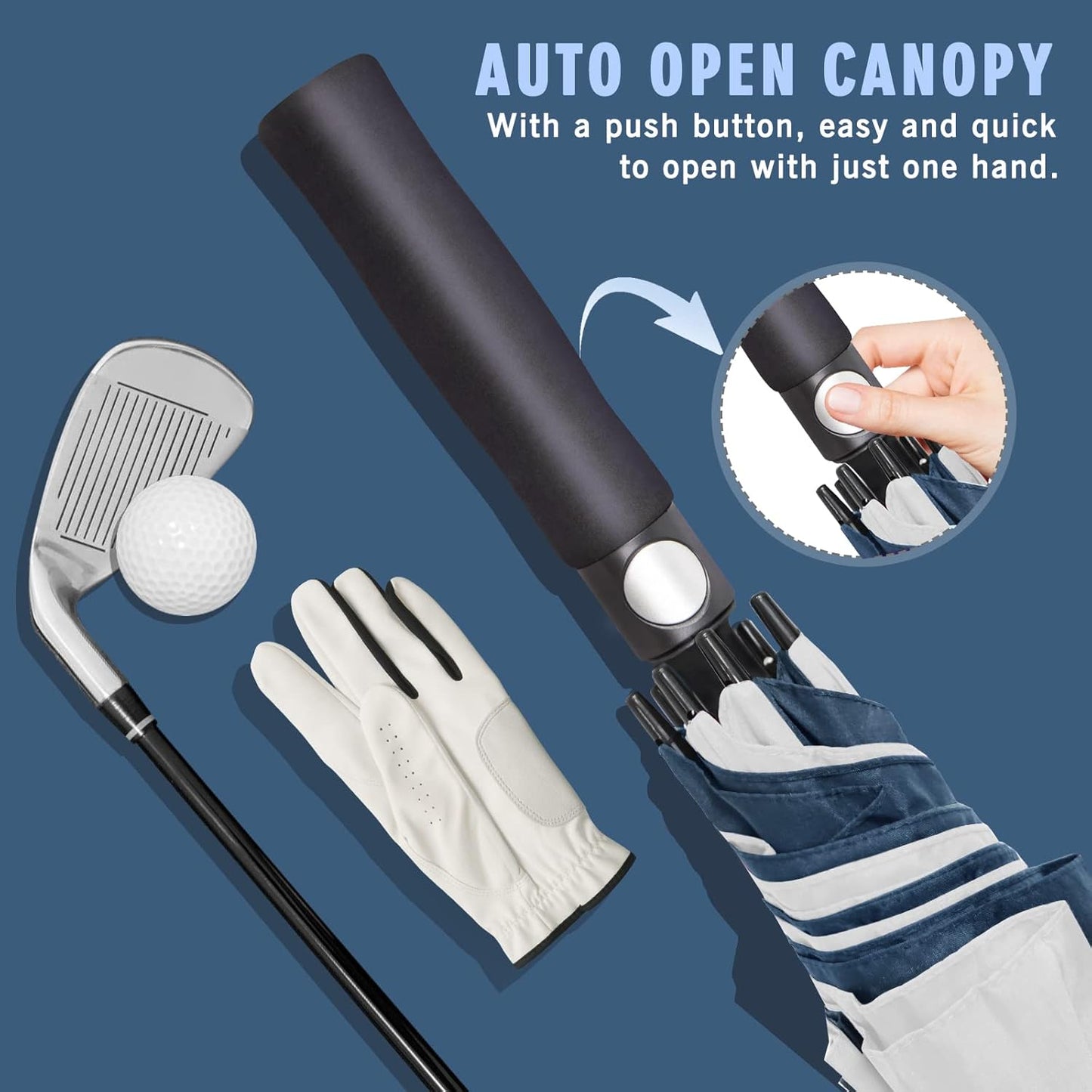 ZOMAKE Golf Umbrella Windproof, Extra Large Oversized Heavy Duty Double Canopy for Rain, Sports Games & Push Cart(51/54/62/68/72Inch)