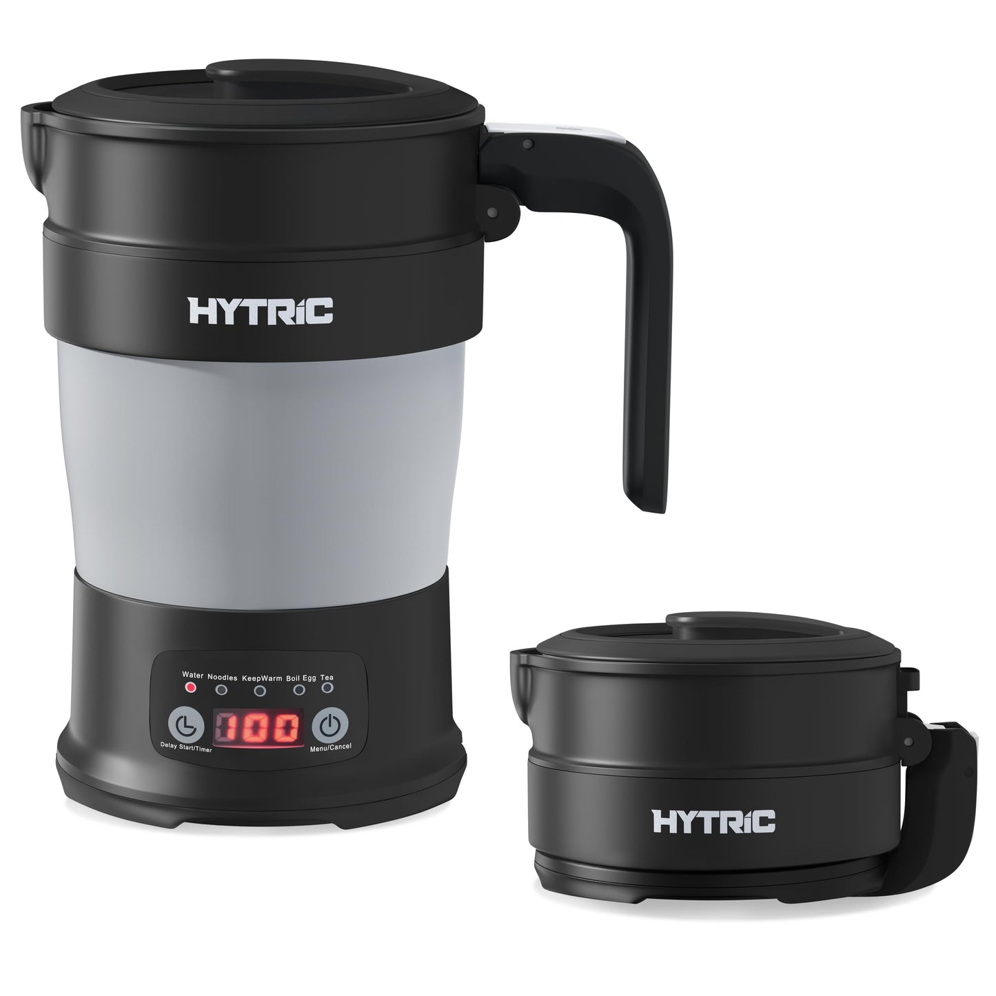 HYTRIC Travel Electric Kettle, 700ML Collapsible Hot Water Kettle, Black