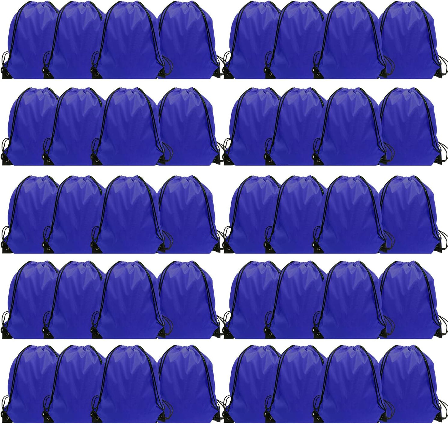 GoodtoU Drawstring Bags Bulk, 40 Pcs Draw String Bags Cinch Bag Drawstring Gym Bag Sackpack Backpack for Women Men, Blue