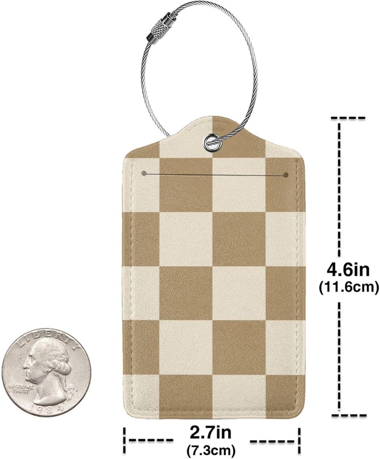 Luggage Tags for Suitcases, 2 Pack Cute PU Leather Luggage Tag TSA Approved with Stainless Steel Loop and Address Card Baggage Tag for Travel&Hotel Stays&Cruise Ships&Shipping and Mailing(Coffee)