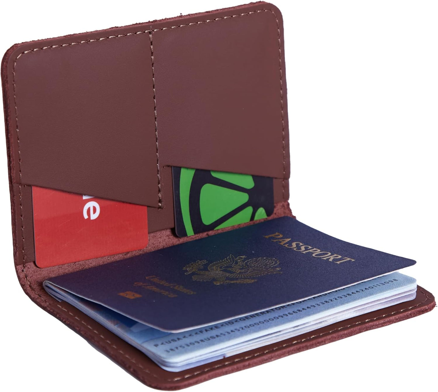 INCARNE US Passport Cover Clear - Travel Passport Wallet - Leather Passport Holder for Men Women Family with Card Slots & Note Compartmen - Sleeve Protector - Genuine Leather - Classic Brown