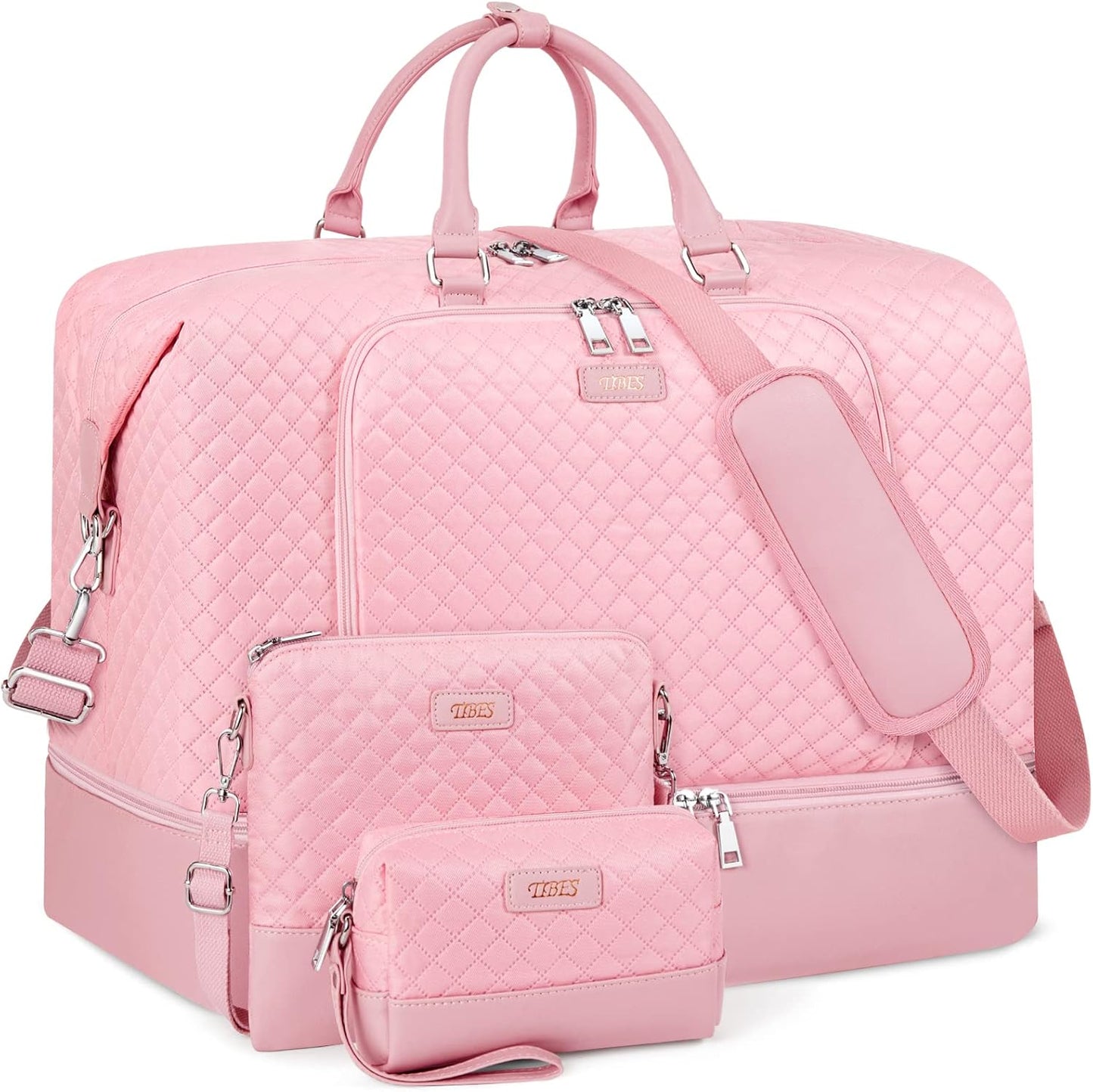 Travel Weekender Bag for Women, Overnight Bag with Shoe Compartment Oversized Travel Duffel Bag Carry On Tote 21"