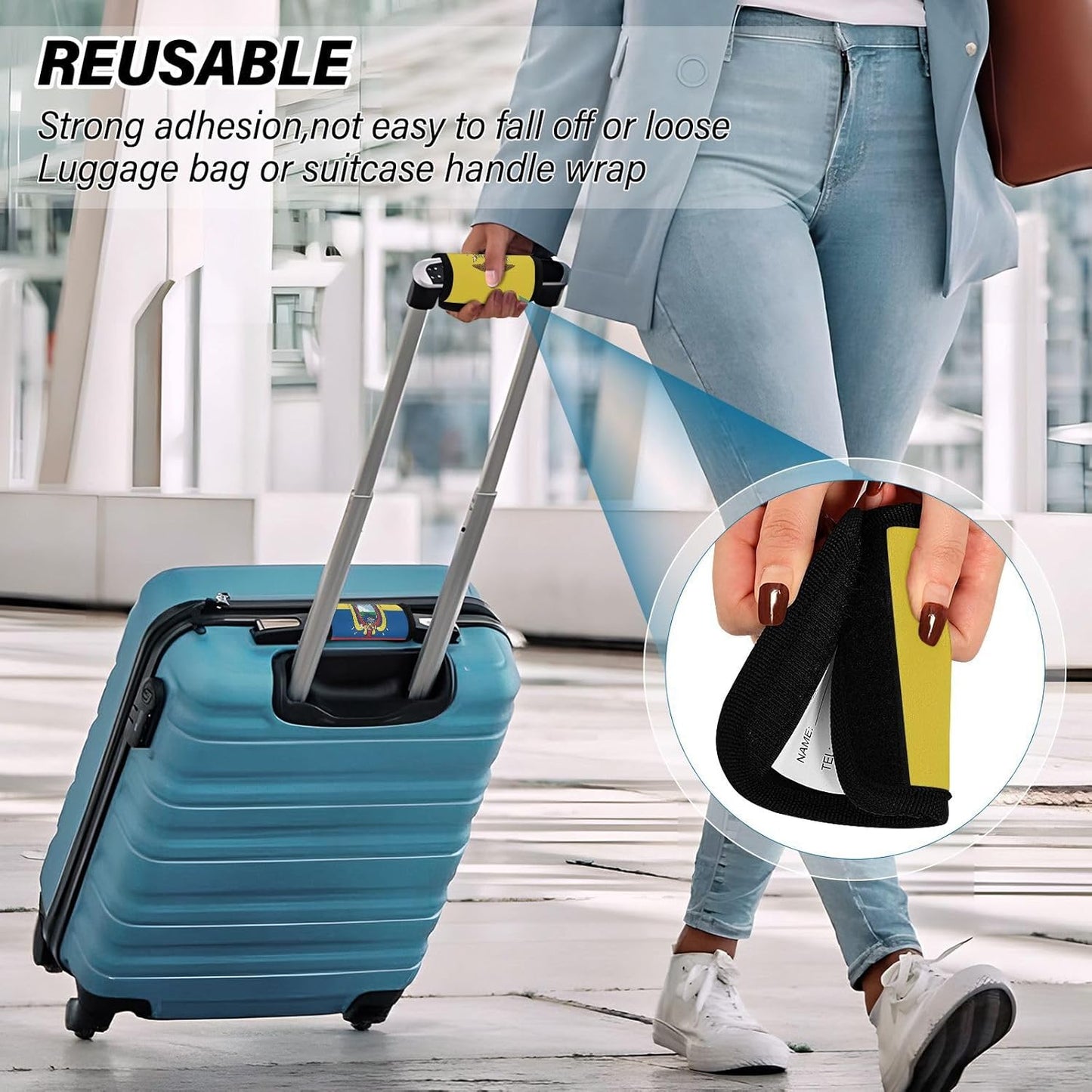 Ecuador Flag 2 Pack Luggage Handle Wrap for Suitcase Luggage Identifier Travel Tags Handle Protection Sleeve Cover