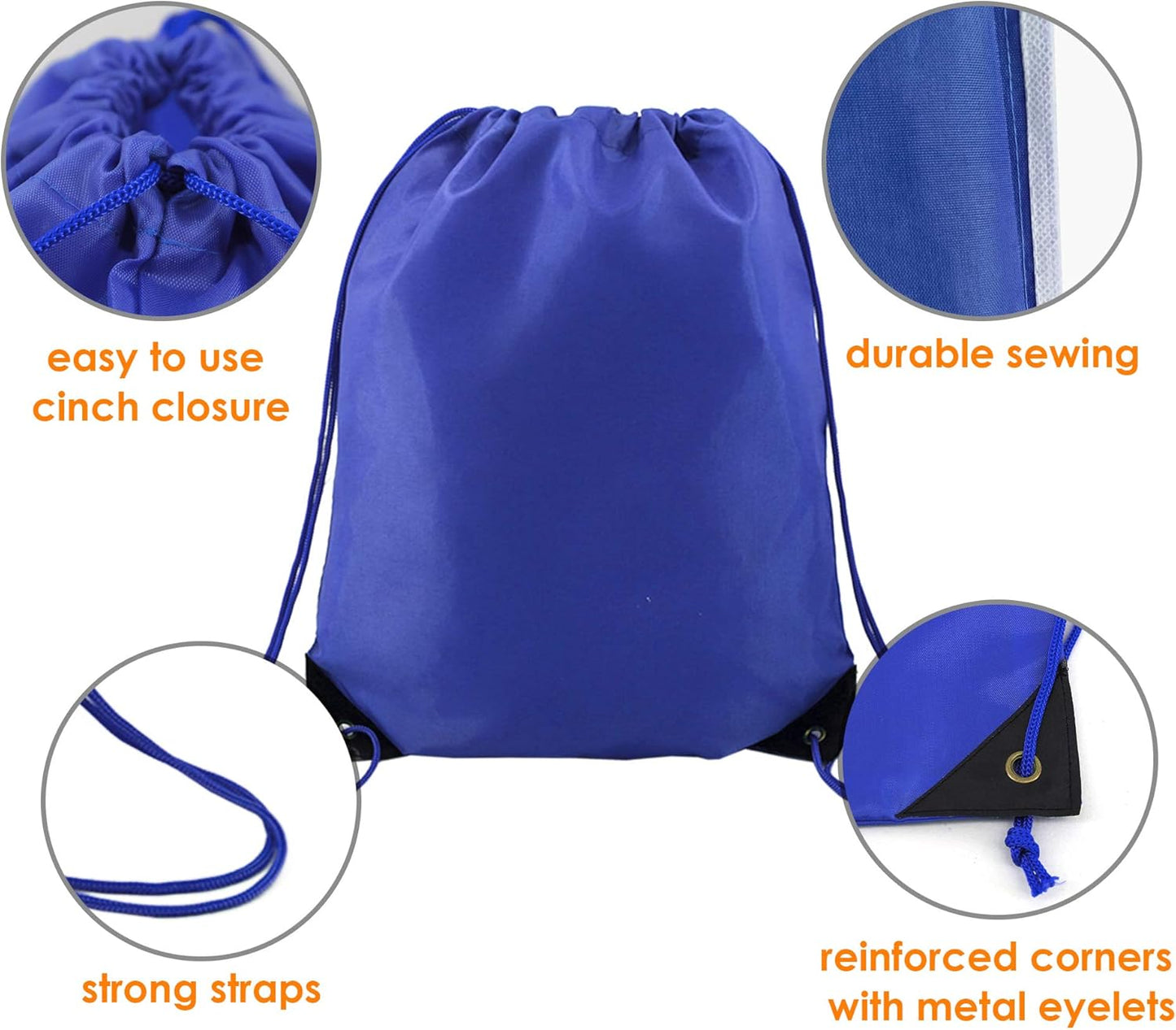 BeeGreen Drawstring Backpack Bags 20,30,50 Packs Reflective String Bags for Gym Sport Trip Cinch Sack DIY for Women Men