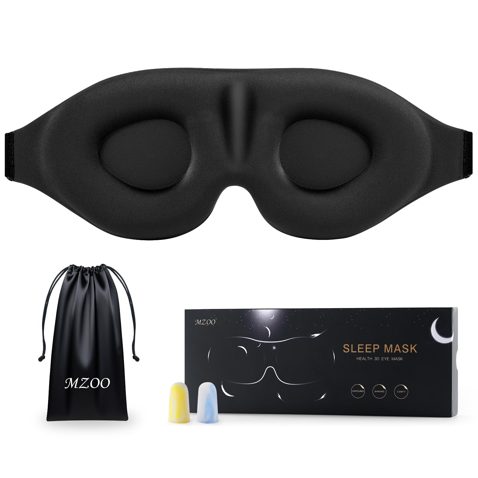 MZOO Luxury Sleep Mask for Women Men Patented Light Blocking Design