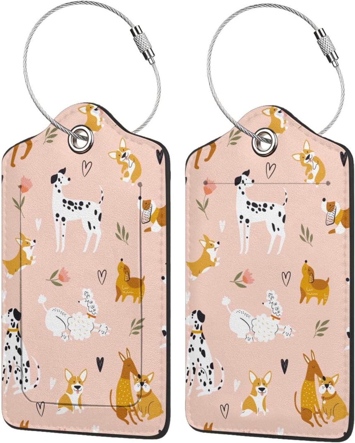 2 Pcs Dog Luggage Tag for Suitcases, Cute Corgi Tag, Cruise Ship Essential Travel Gift for Men Women Kids Boy Girl Couples, Dog Birthday Decorations, Funny Puppy Party Supplies Themed Christmas Decor