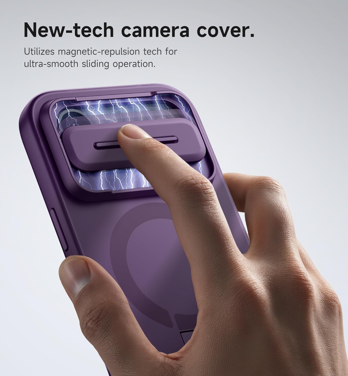 SURITCH for iPhone Air Case with Camera Control Cover, Camera Slide Cover and Adjustable Kickstand, Compatible with MagSafe, Shockproof Bumper Protective Cases for iPhone 17 Air 6.5 Inch, Dark Purple