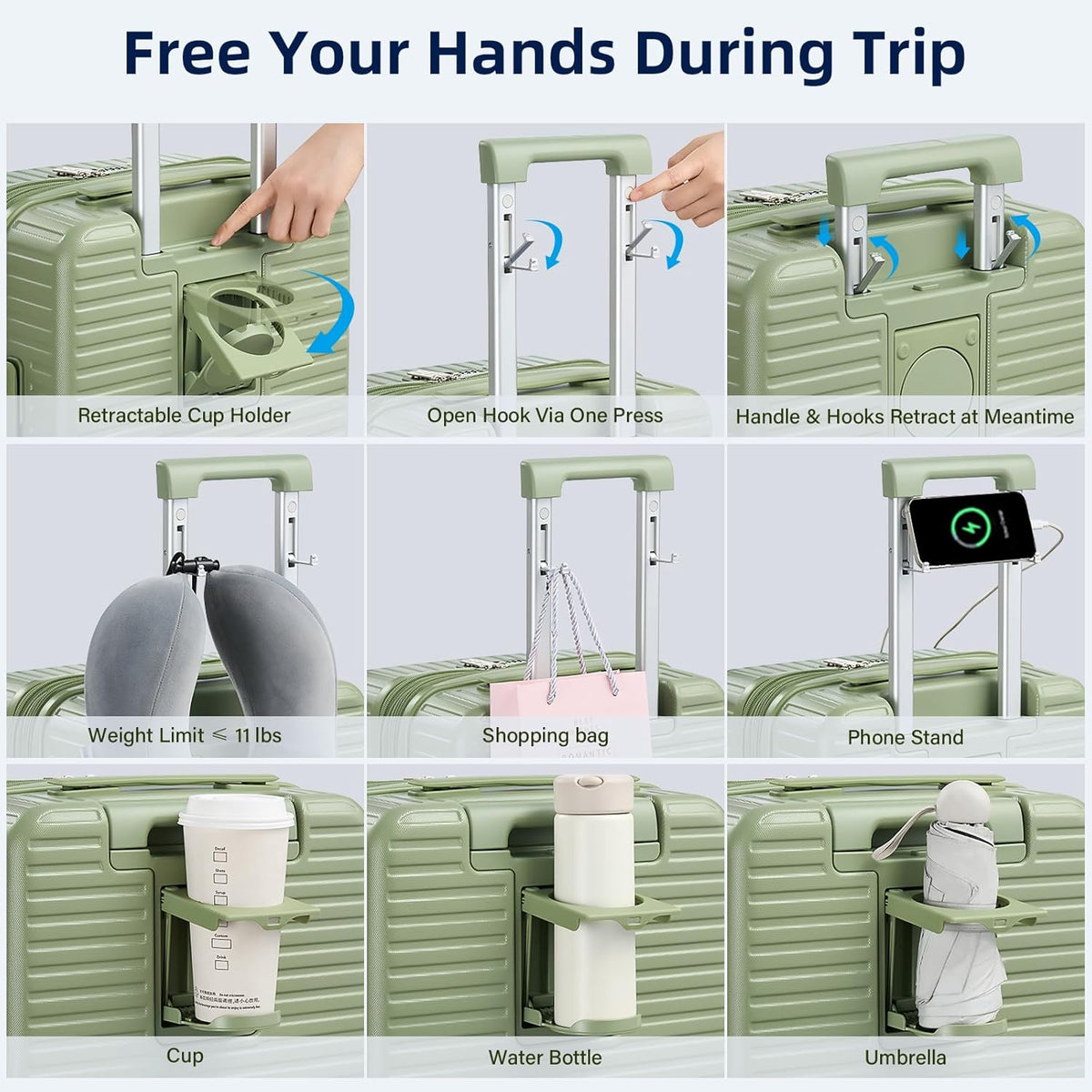 Hard Shell Suitcases Expandable Travel Luggage Sets 3 Piece, Carry on and Check in 3 Piece Luggage