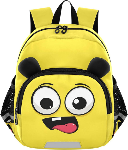 Toddler Backpack Small Preschool Kindergarten Kids Backpacks Yellow Face Cute Bookbag for School