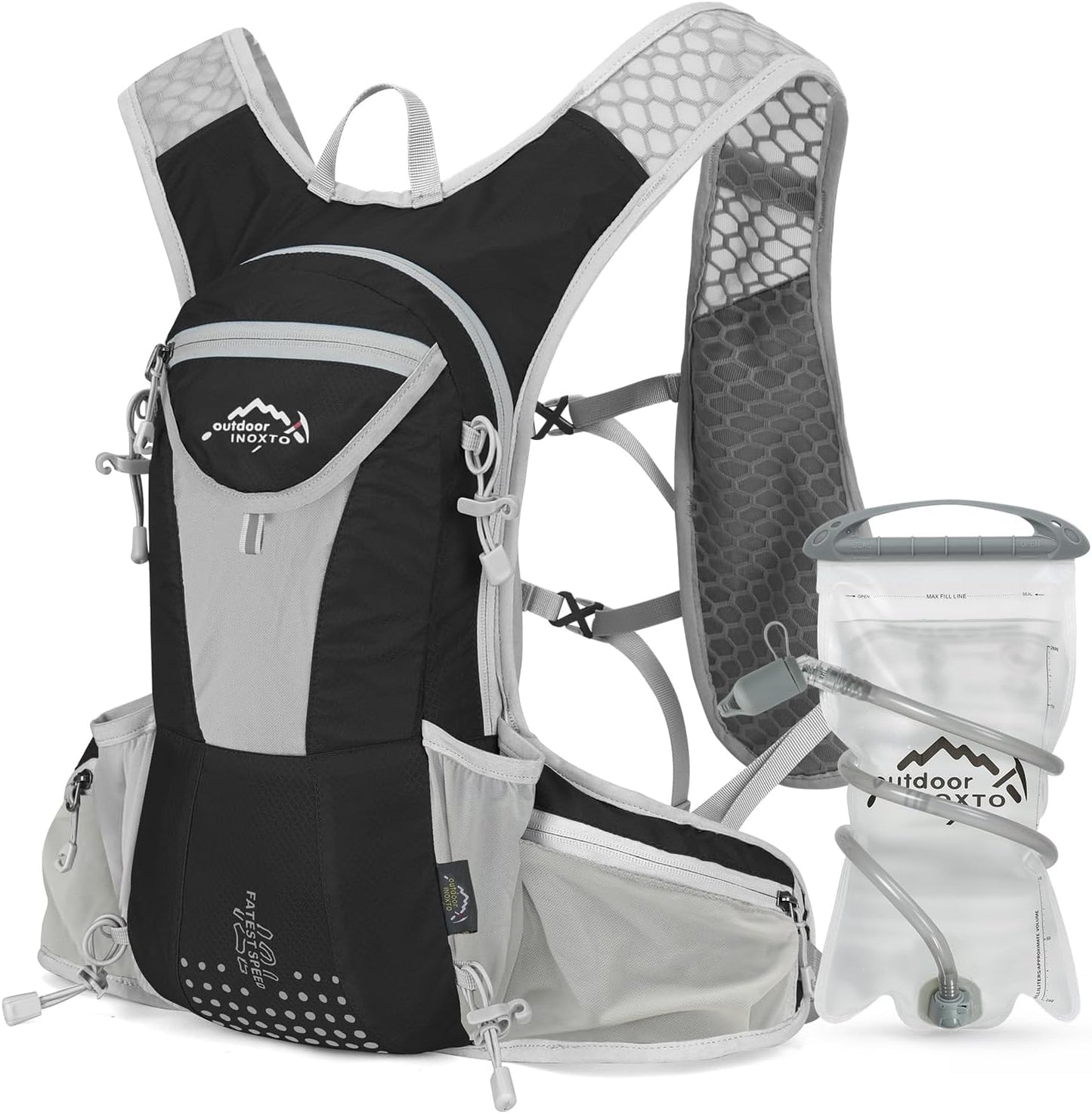 Hydration Pack Backpack, Lightweight Water Backpack with 2L Leakproof Hydration Bladder Daypack for Men Women,Running Hydration Vest for Outdoor Trail