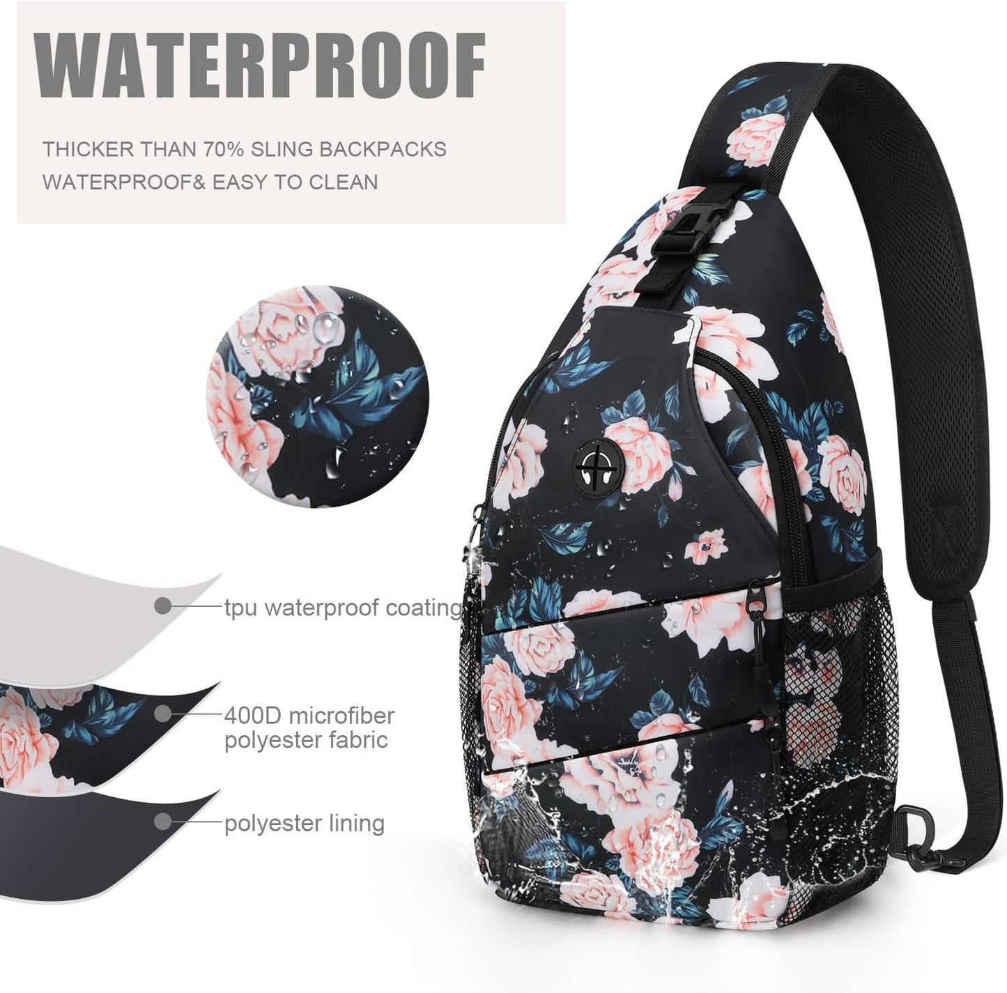 Crossbody Bags for Women Men Trendy Sling Bag Backpack Casual Chest Bag with Convertible Shoulder Strap