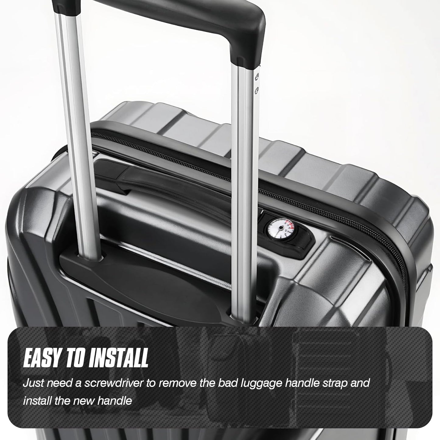 Replacement Luggage Weightable Handle, Rubber Handheld Weight Scale, Luggage Handle Suitcase Strap with Graduated Mechanical Scale