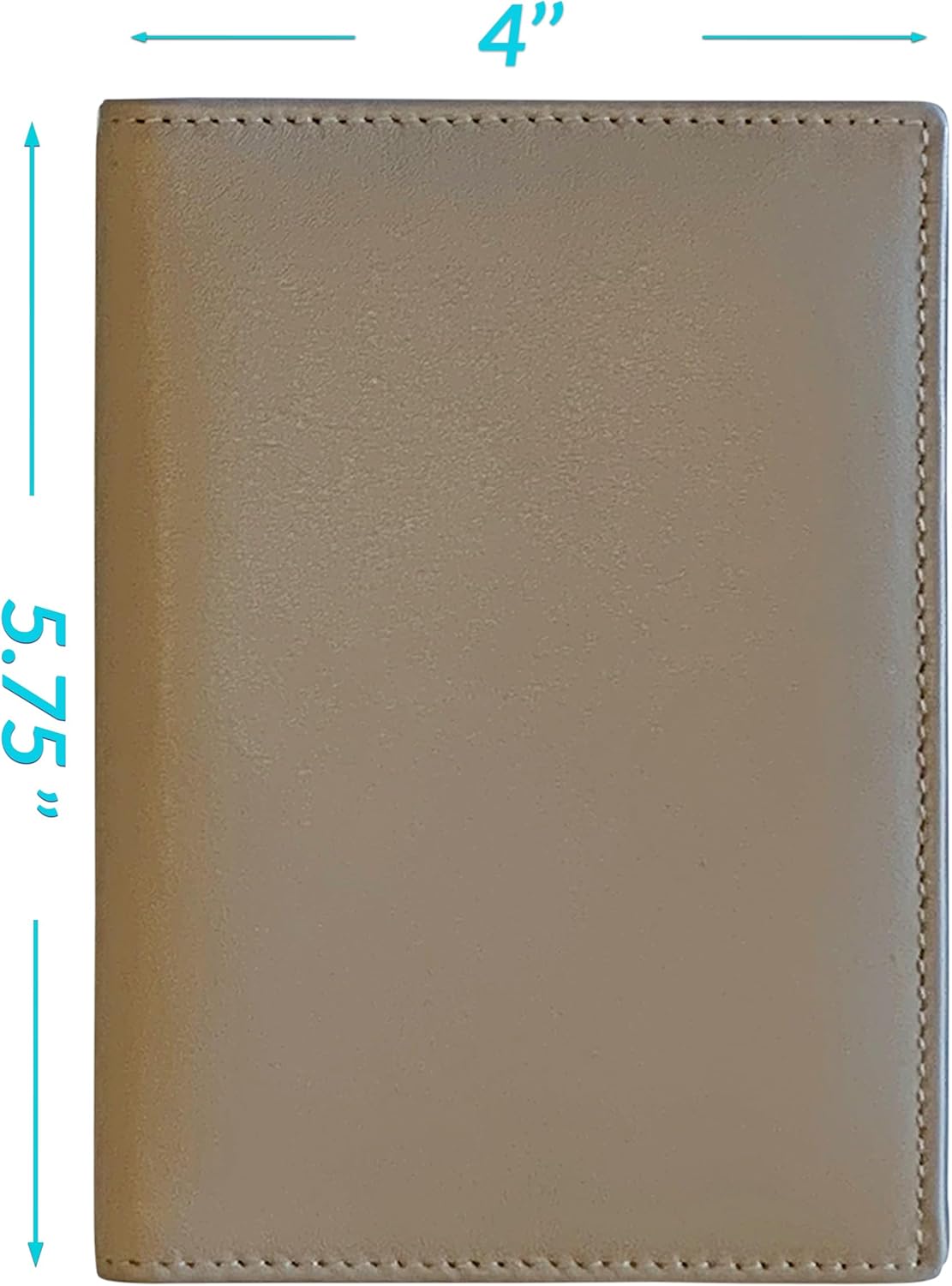 Personalized Monogrammed Taupe Leather RFID Passport Wallet and Luggage Tag
