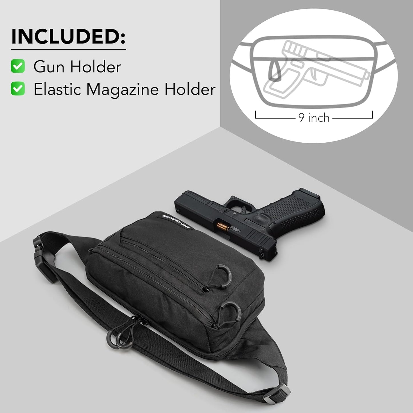 Men's Fanny Bag – Durable, Lightweight Waist Bag with Adjustable Strap & Multiple Zipper Pockets