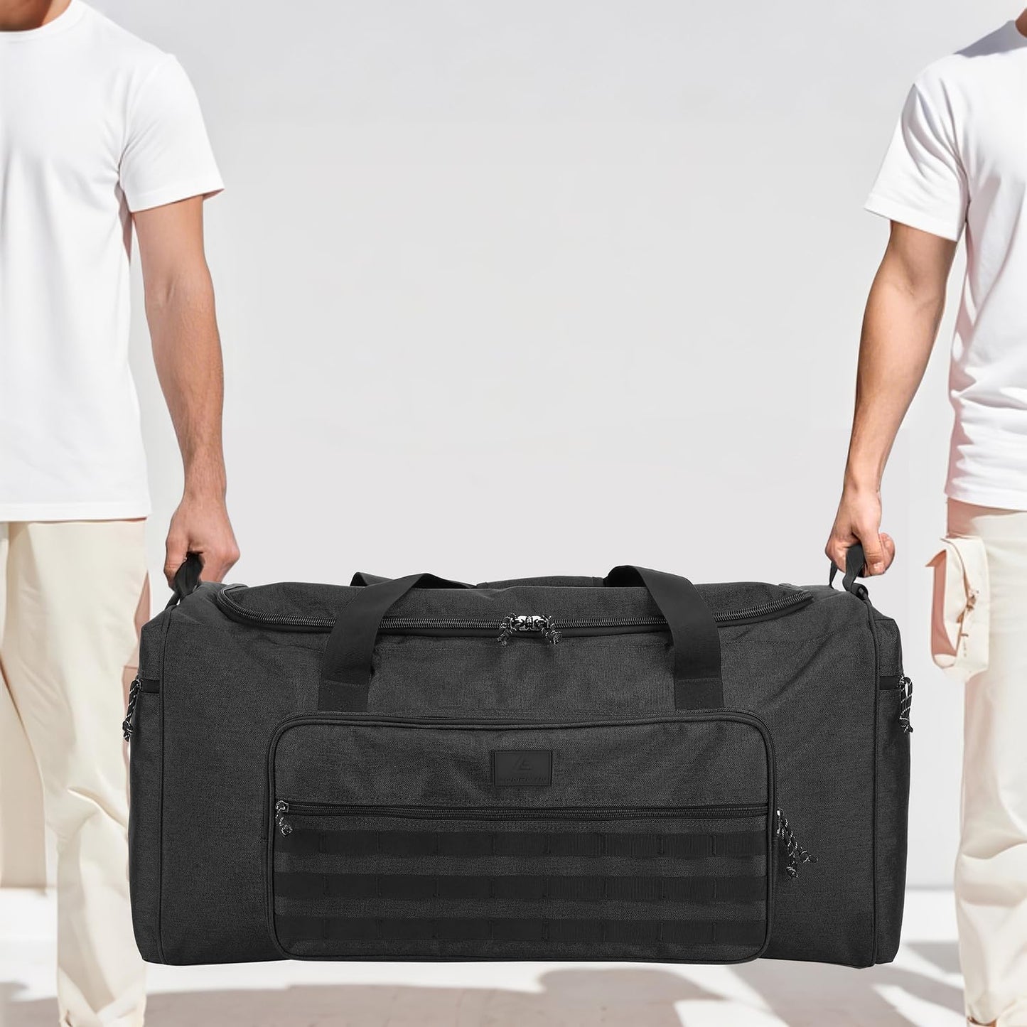 120L Extra Large Gym Duffle Bag for Men Women with Shoes Compartment Heavy Duty Tactical Sports Duffel Bag Big Football Baseball Basketball Soccer Hockey Team Equipment Bag, Black