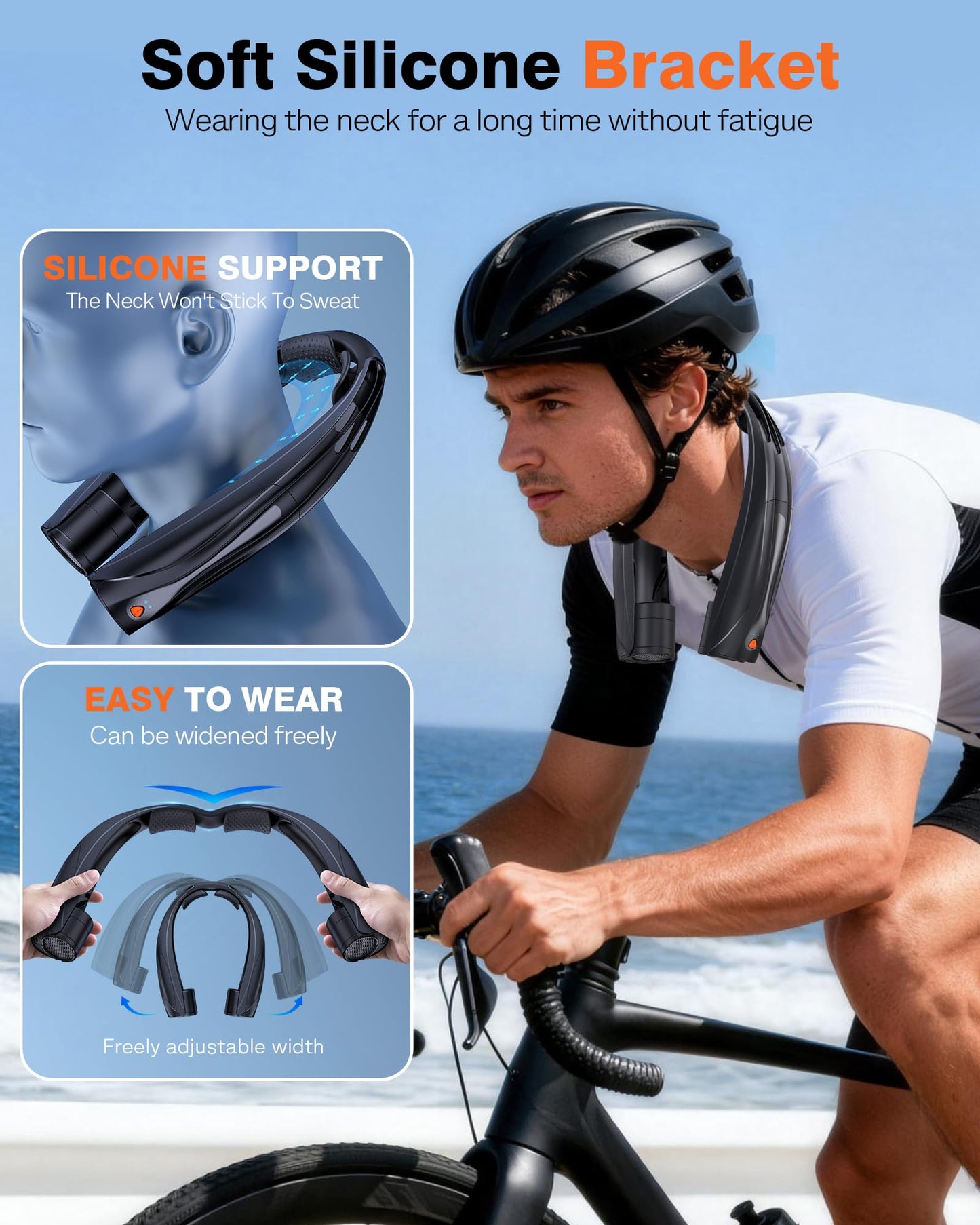 Vexolta Portable Neck Fan, 6000mAh Personal Fan, 360° Cooling Rechargeable Wearable Fan, 6 Speeds