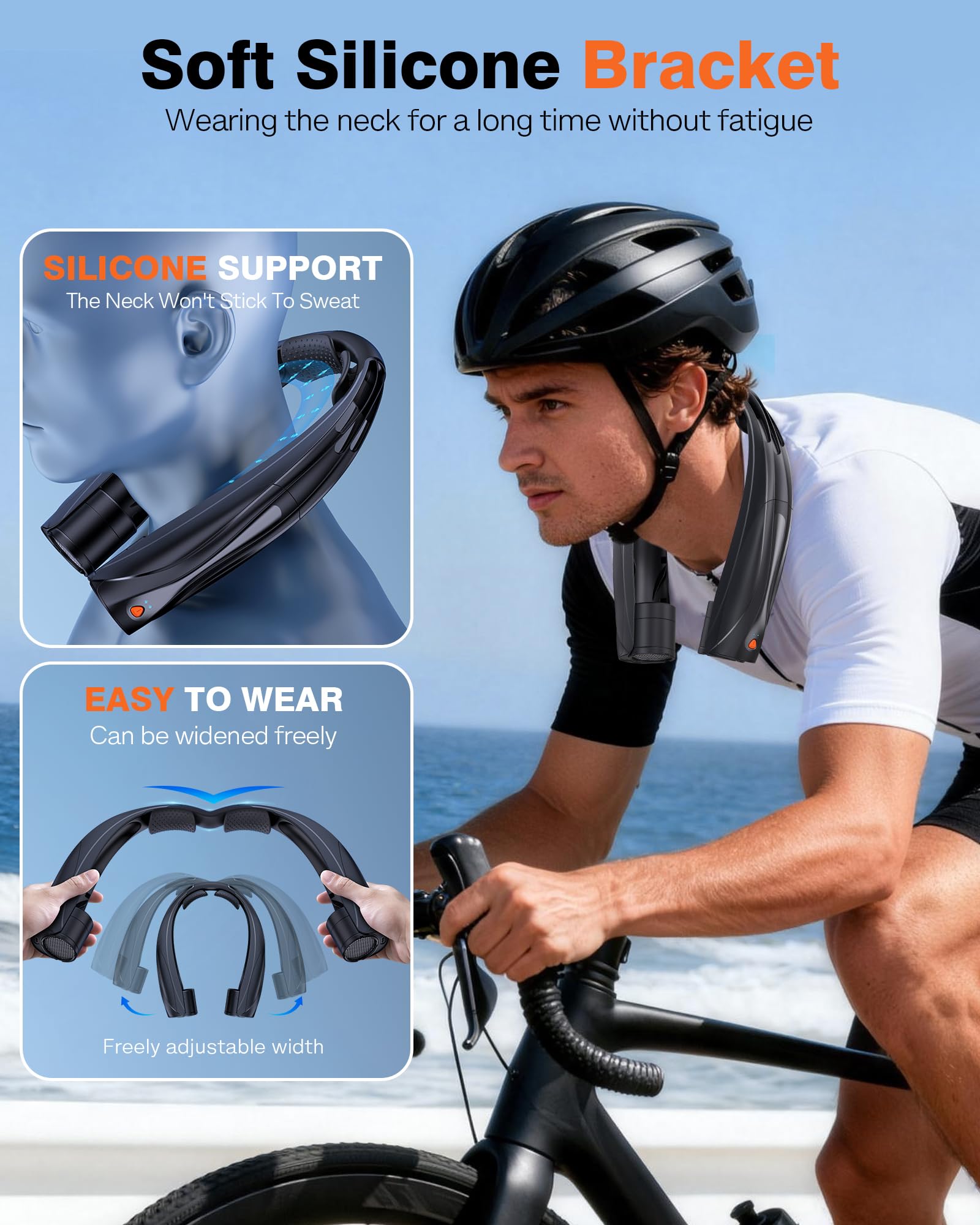 Vexolta Portable Neck Fan, 6000mAh Personal Fan, 360° Cooling Rechargeable Wearable Fan, 6 Speeds