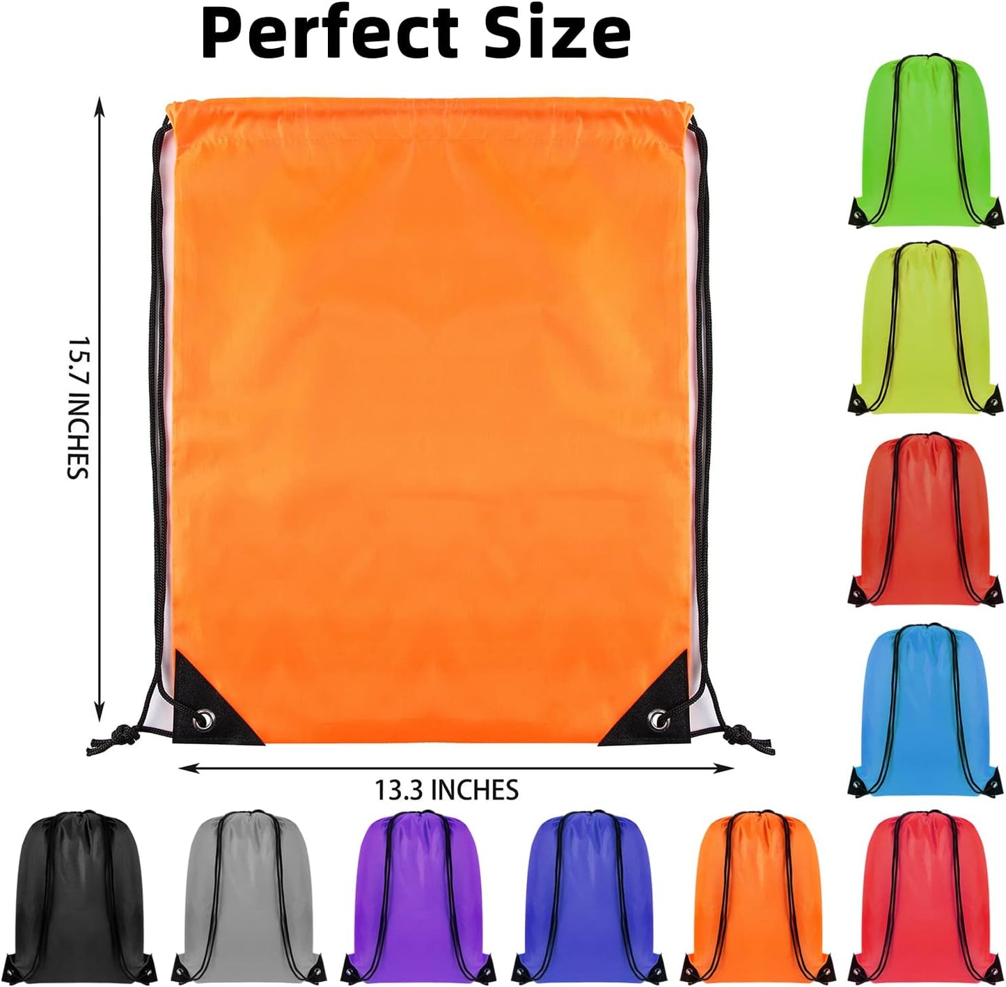 GoodtoU Drawstring Backpack Bulk, 100 Pcs Draw String Bags Cinch Bag Drawstring Gym Bag Sackpack Bags for Women Men, 10 Colors