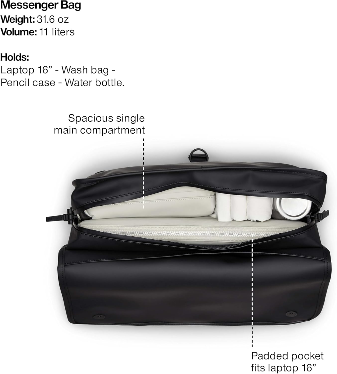 RAINS Messenger Bag - Laptop Bag for men and women - Fits 16” laptop or tablet
