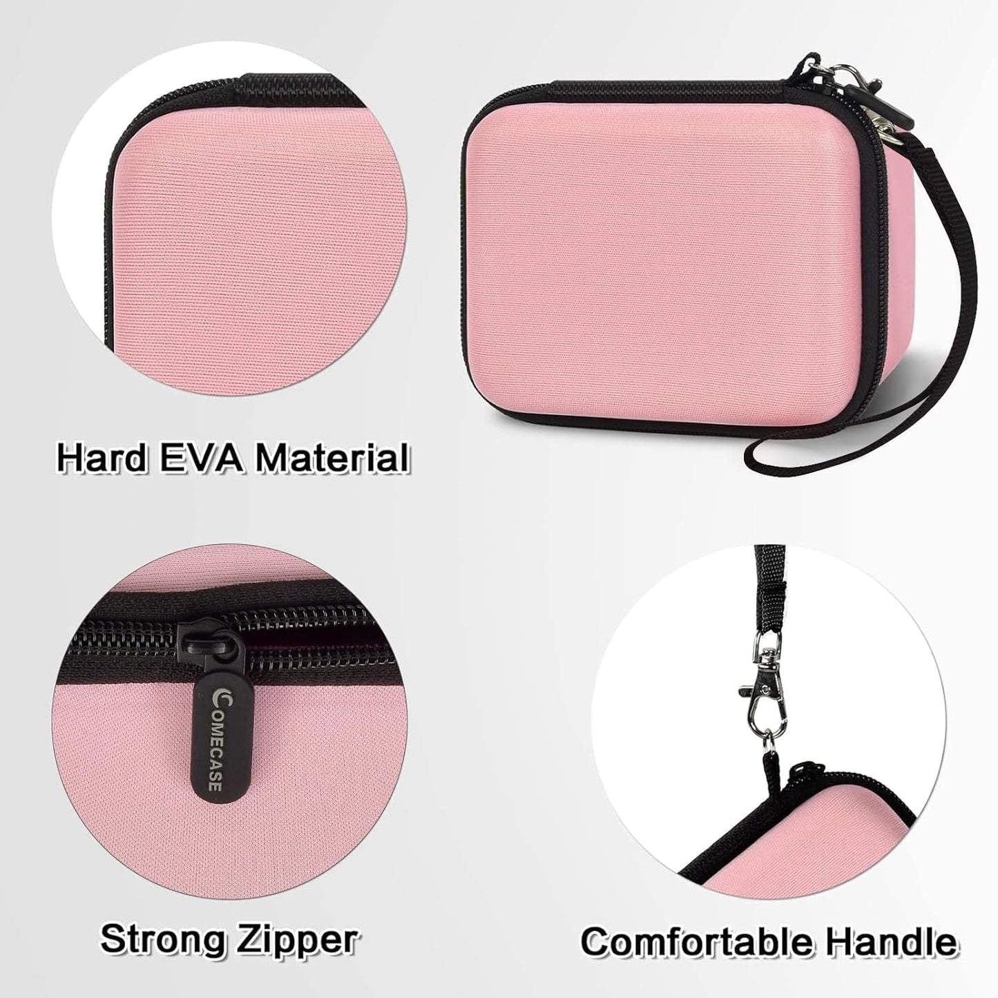 Vlogging Camera Case Compatible with for Duluvulu/for VJIANGER/for JGIPL/for TEBNGIHNM 4K Digital Cameras for Youtube. Vlog Camera Carrying Storage for Lens, Cable and Other Accessories - Pink