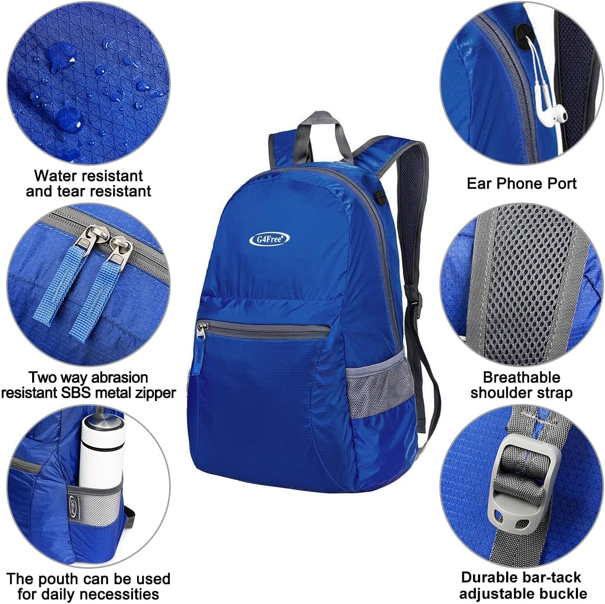 G4Free 20L Lightweight Packable Backpack Travel Hiking Daypack Foldable Backpack for Men Women