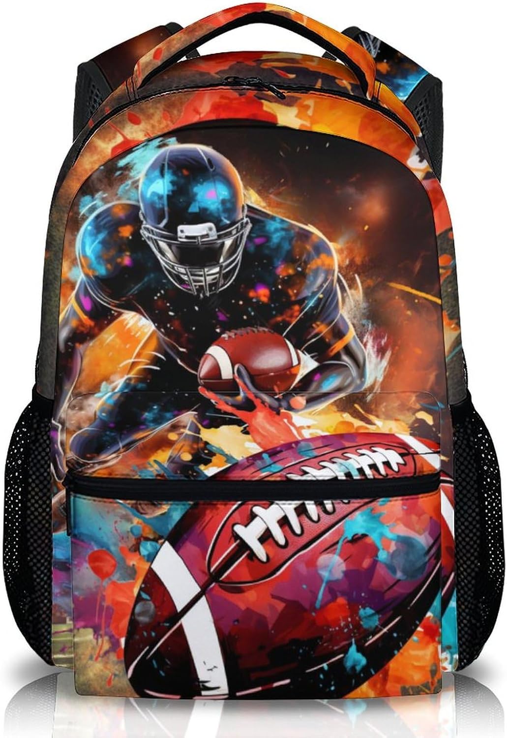 Football School Backpack for Boys, Football Backpacks for Kids Students Age 6-18, Kids Bookbag for Primary, Middle High School, 17 Inch Large Capacity Schoolbag Supplies Gifts