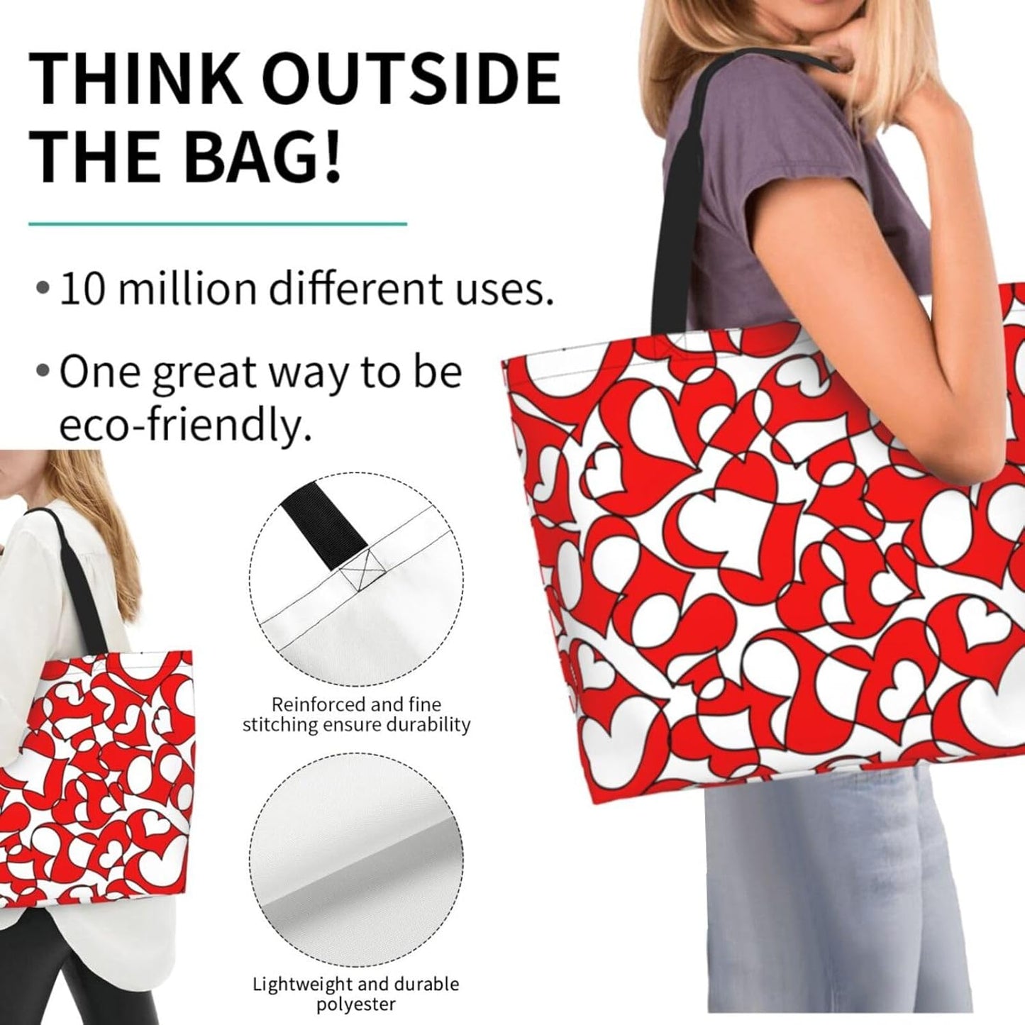 Tote Bag Beach Bag for Women Reusable Grocery Large Shopping Shoulder Bag Travel Handbag