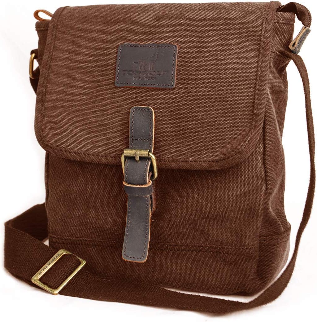 Canvas Messenger Bag Small Crossbody Bag Casual Travel Working Tools Bag Shoulder Bag Hold Phone Handset Anti Theft