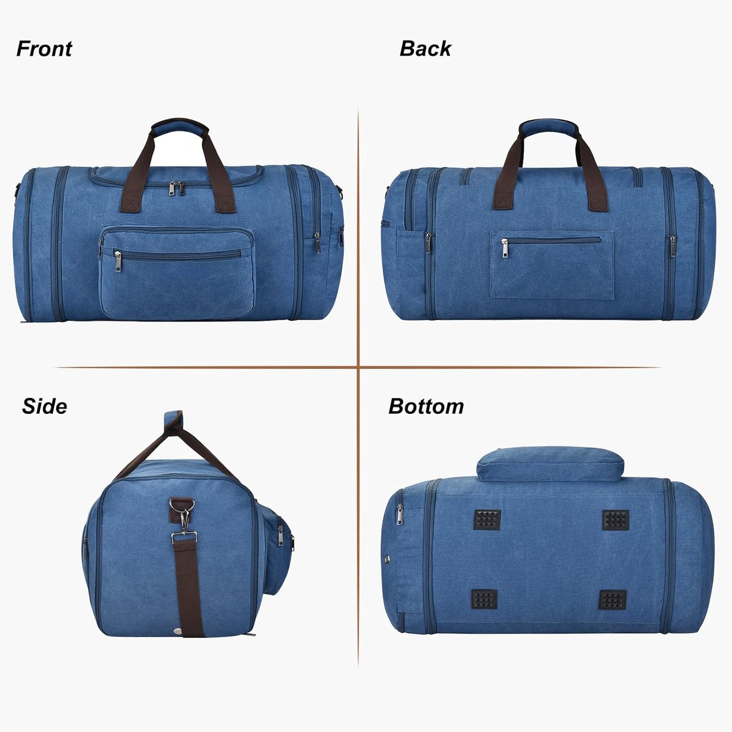 Felipe Varela 60L Duffle Bag for Men, Large Expandable Canvas Duffel Bag for Travel, Mens Carry On