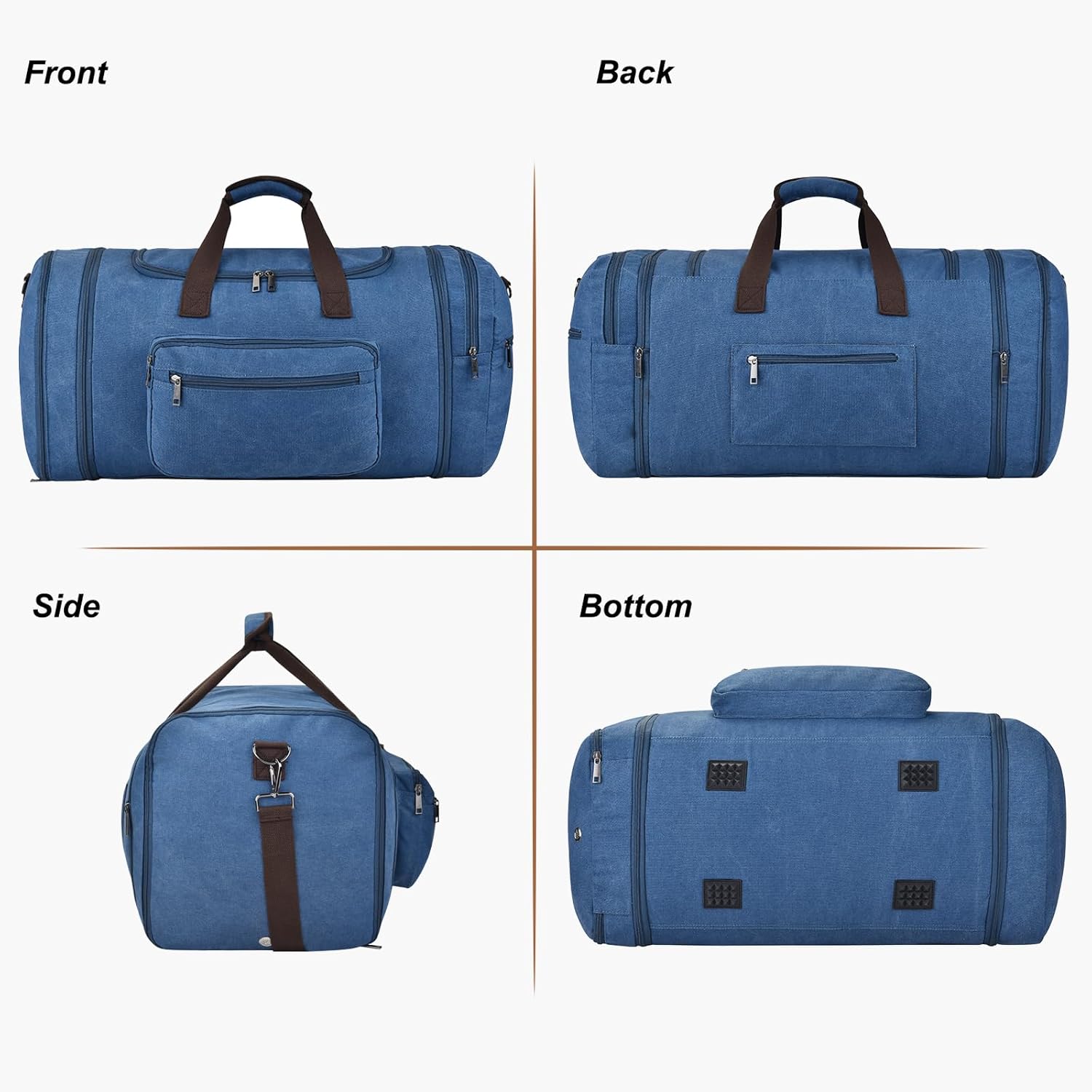 Felipe Varela 60L Duffle Bag for Men, Large Expandable Canvas Duffel Bag for Travel, Mens Carry On