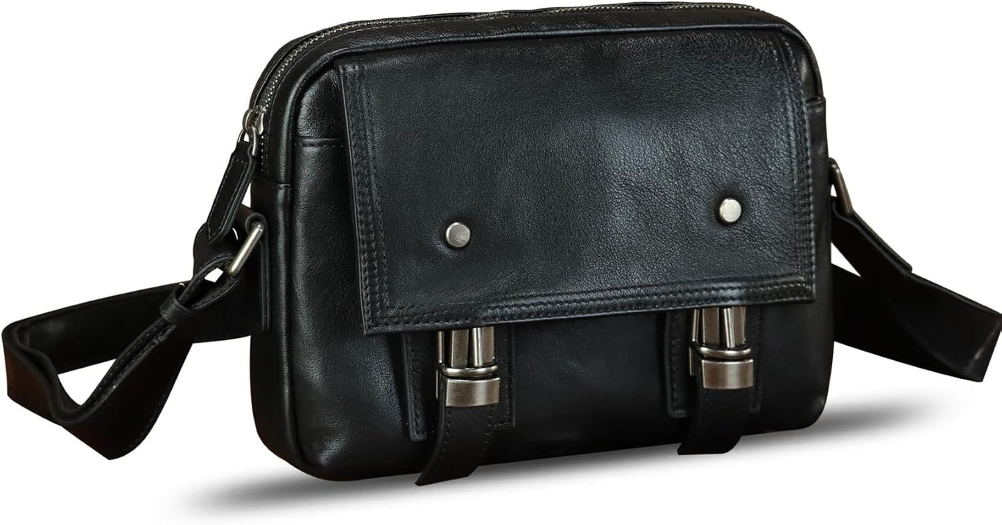 Genuine Leather Shoulder Bag Crossbody Bag for Men Vintage Real Leather Satchel for Men Messenger Bag for Work Travel