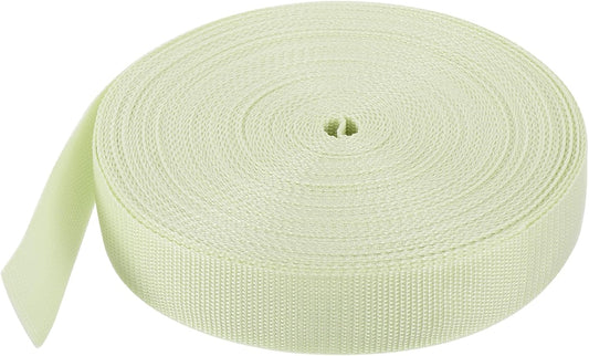 MECCANIXITY Lightweight Polypropylene Webbing Strap 1 1/2" 25 Yard Backpack Strapping Band Apricot for Outdoor Luggage Cargo Straps