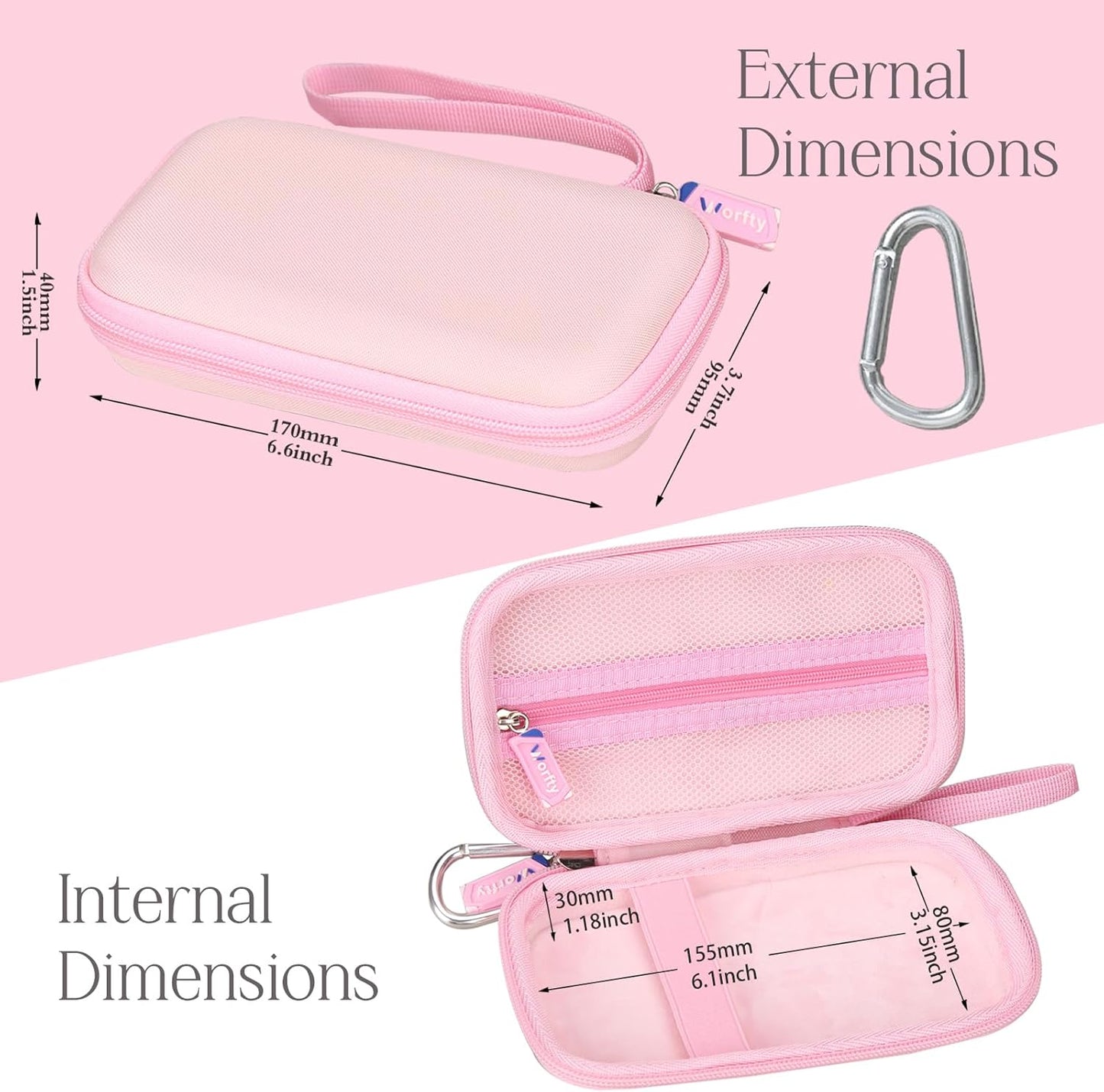 Hard Travel Case for SABANI for LOVELEDI for IAPOS for Pxwaxpy for OHOVIV for FOCHEW Portable Charger Power Bank, Storage Holder for Fast Charging Battery Protective Case (Pink)