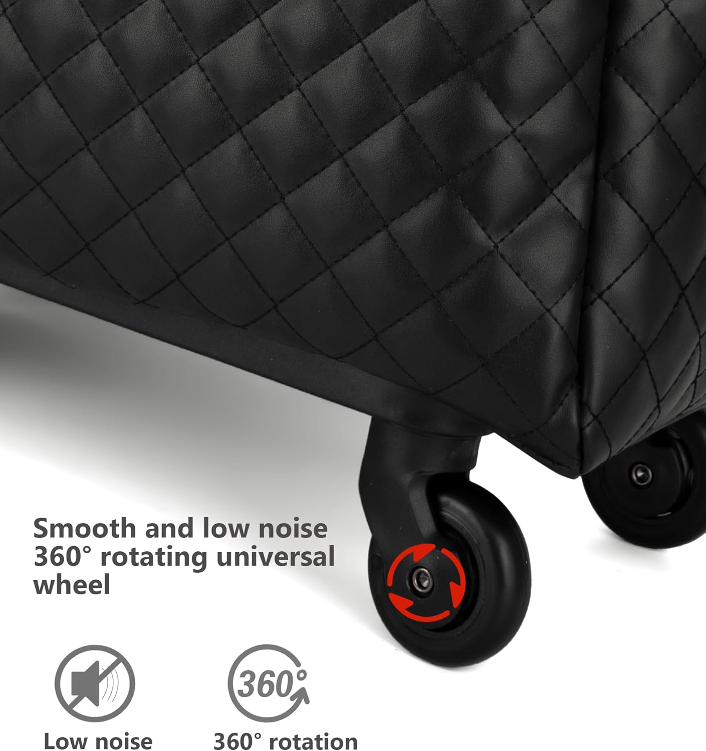 feilario 20in Leather Softside Carry on Suitcases Travel Duffel Bag with 4-rolling Spinner Wheels