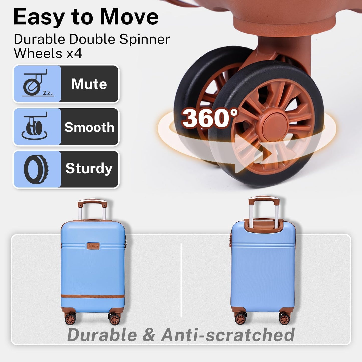 Krute Large Luggage 28 inch Suitcase with TSA Lock PC+ABS Hard Shell Checked Luggages with Spinner Wheels Hard Side Suitcases