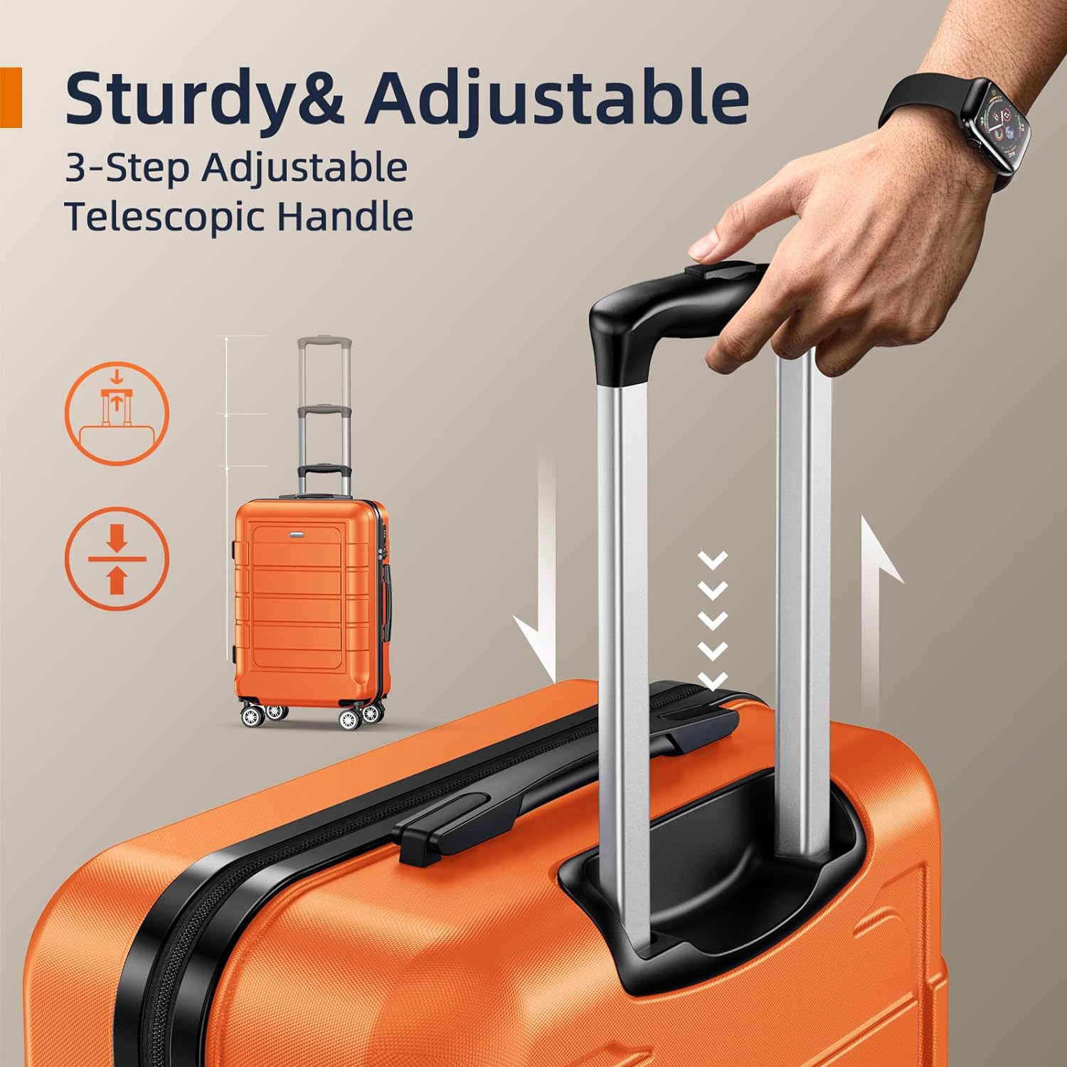 SHOWKOO Luggage Sets Expandable PC+ABS Durable Suitcase Sets Double Wheels TSA Lock 4 Piece Luggage