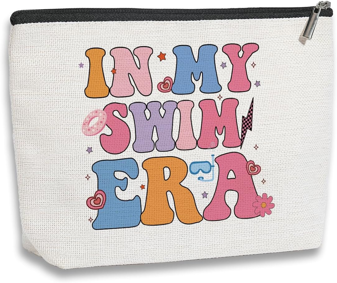 Swim Gifts for Girls Women In My Swim Era Makeup Bag Funny Swimming Gifts for Swimming Team Gifts Swim Coach Gifts Swim Teacher Gifts Swimming Coach Birthday Gifts for Swimmer Her