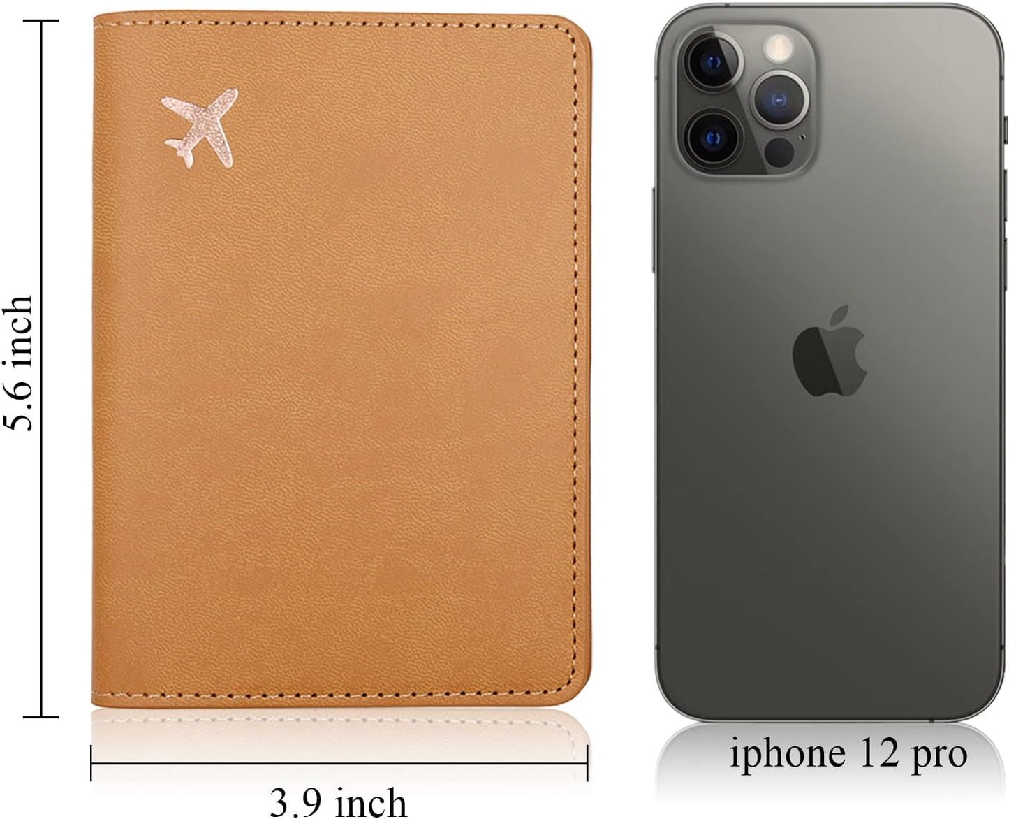 Deziliao Passport Wallet, Faux Leather, Lightweight, Waterproof, Rfid Blocking, Slim, Brown