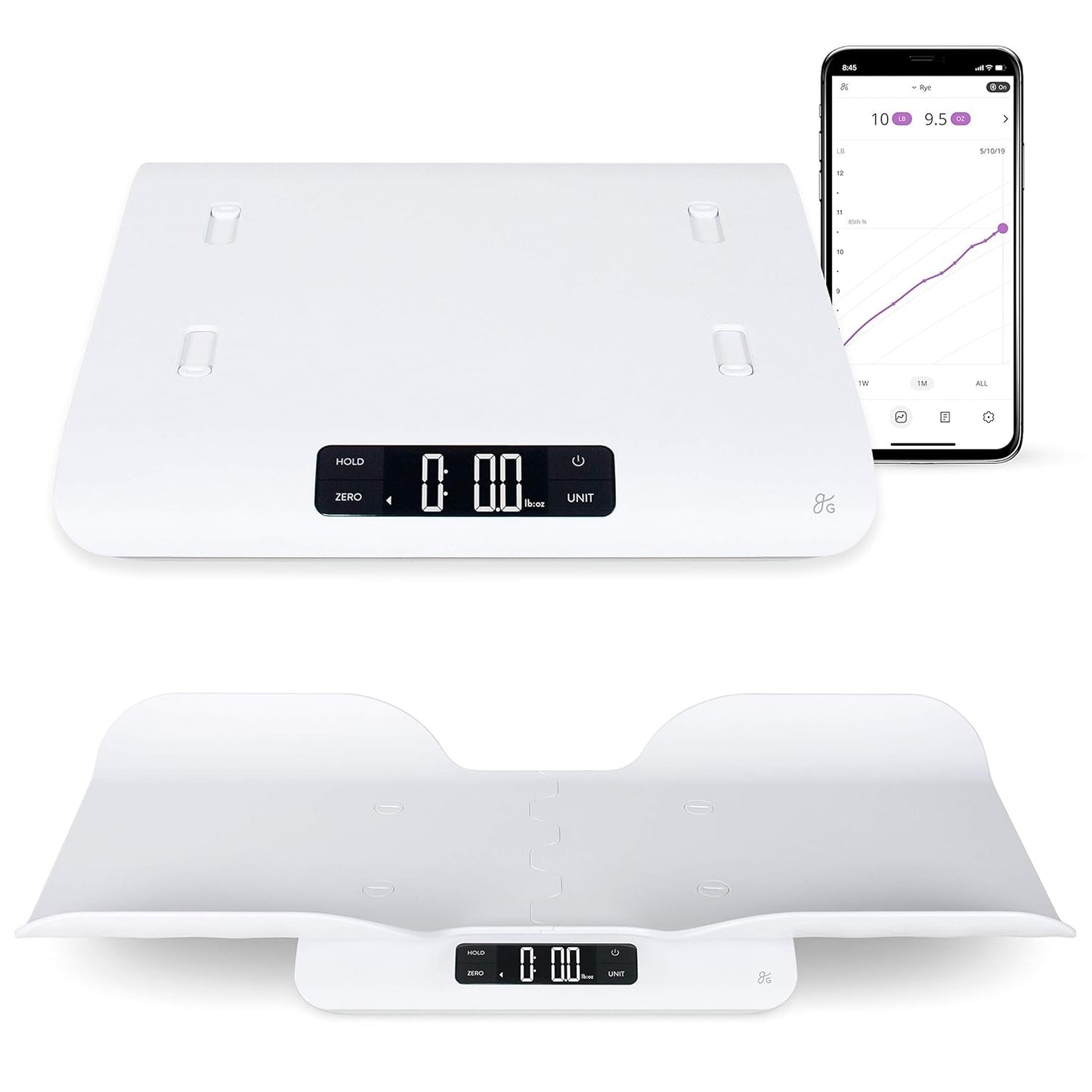 Greater Goods Smart Connected Baby Scale for Infants, Toddlers, and Pets – Digital Bluetooth Baby Weighing Scale with High Accuracy and Easy-to-Read Display