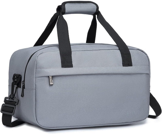 Kono Travel Duffel Bag 14L Under Seat Carry-on Bag Sports Tote Gym Bag Weekender Overnight Bags 13.78"x7.87"x7.87" Light Gray