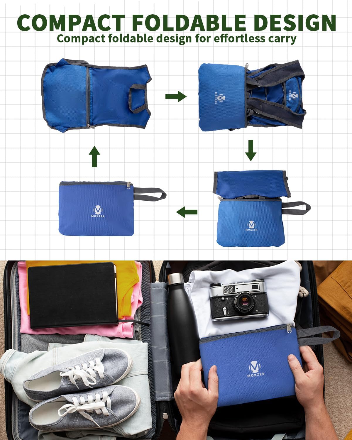 15L Lightweight Packable Hiking Backpack Water Resistant Foldable Daypack for Hiking Travel Cycling