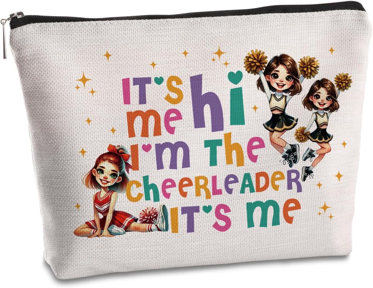 Cheerleader Gifts For Women Makeup Bag It's Me Hi I'm the Cheerleader Cosmetic Bag Cheerleading Stuff Travel Zipper Pouch Christmas Graduation Birthday Gifts for Cheerleaders Cheer Coach