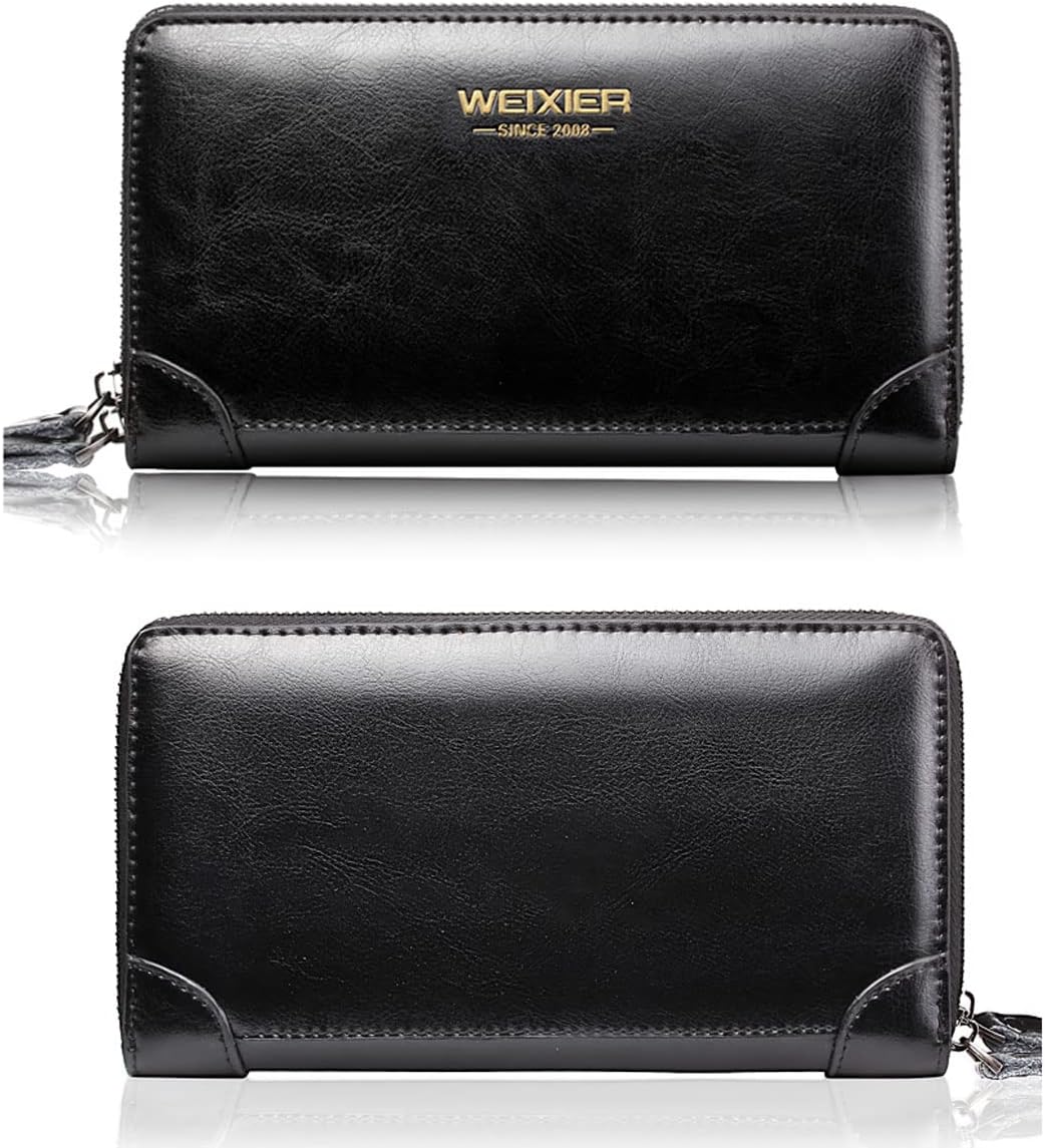 Large Wallet Clutch Long Leather Phone Purse Business Hand Clutch Bag Card Holder Travel Wallet for Men Women Father Husband